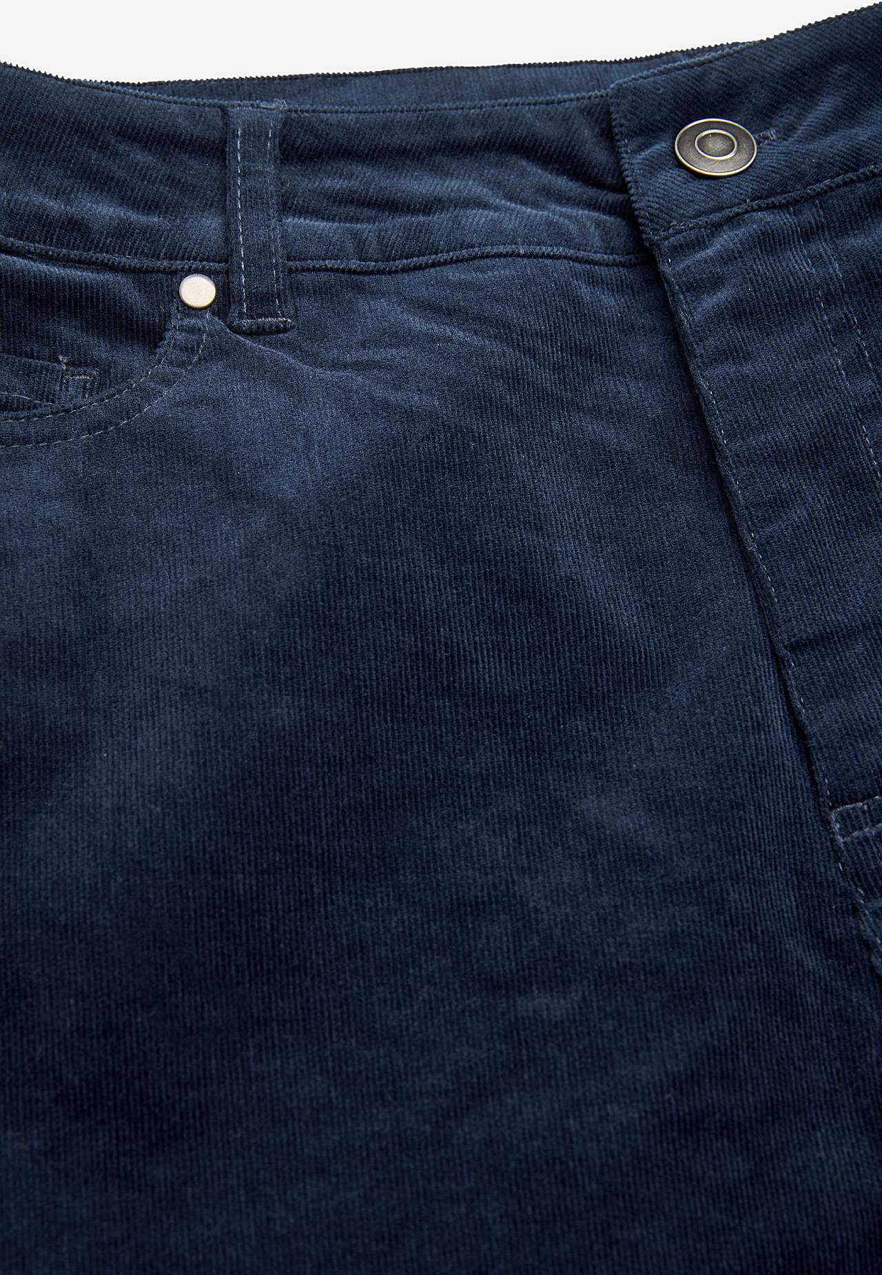 Roztažitelné manšestrové kalhoty s rovnými nohavicemi