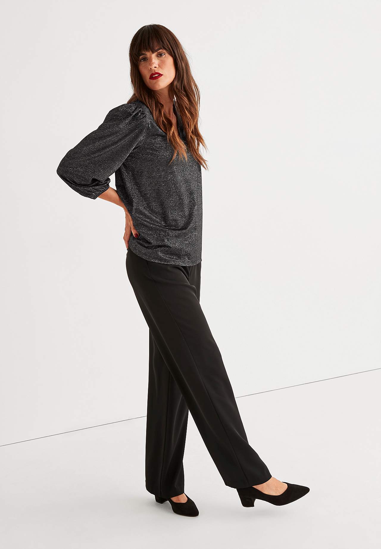 Třpytivý žerzejový top