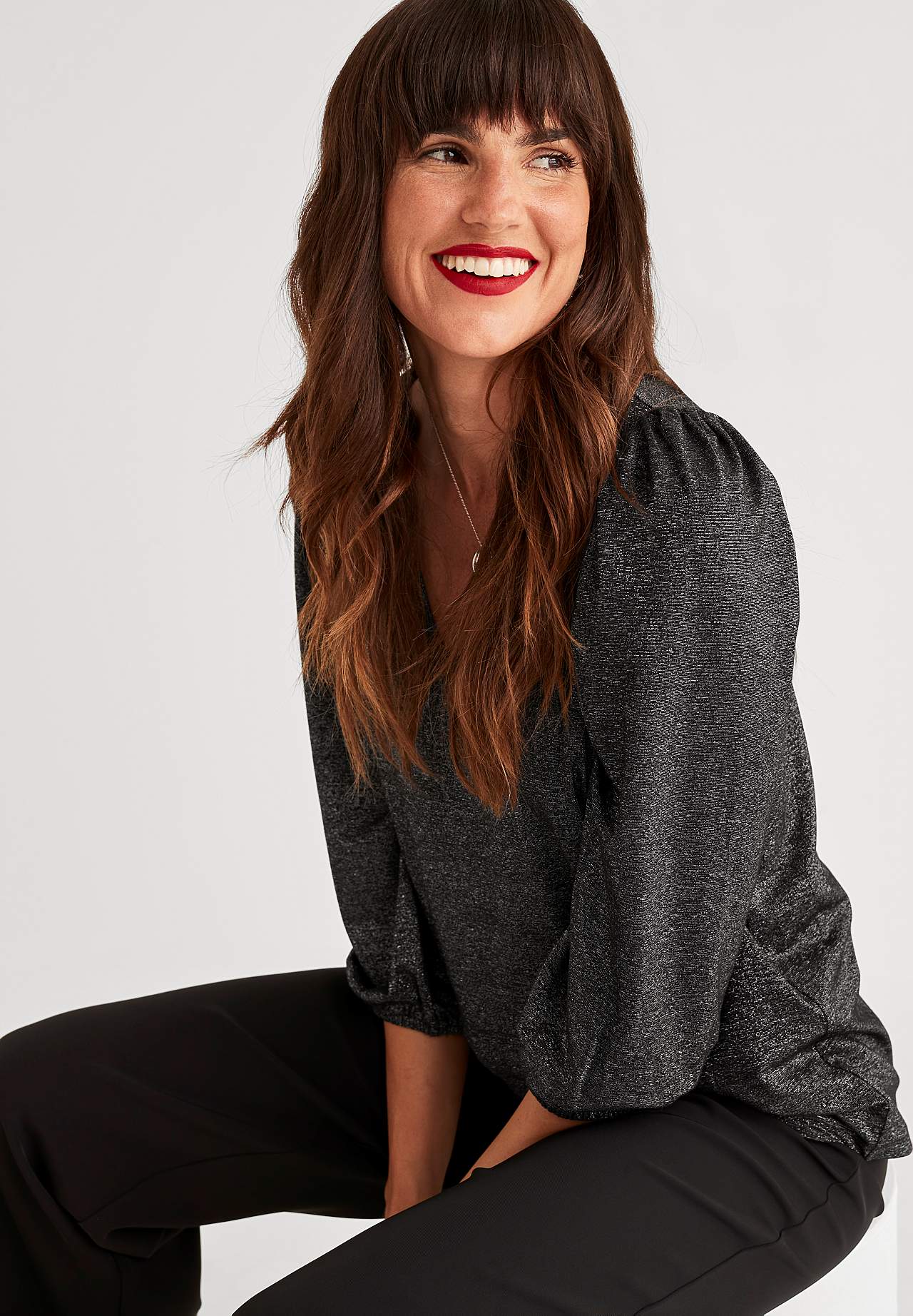 Třpytivý žerzejový top