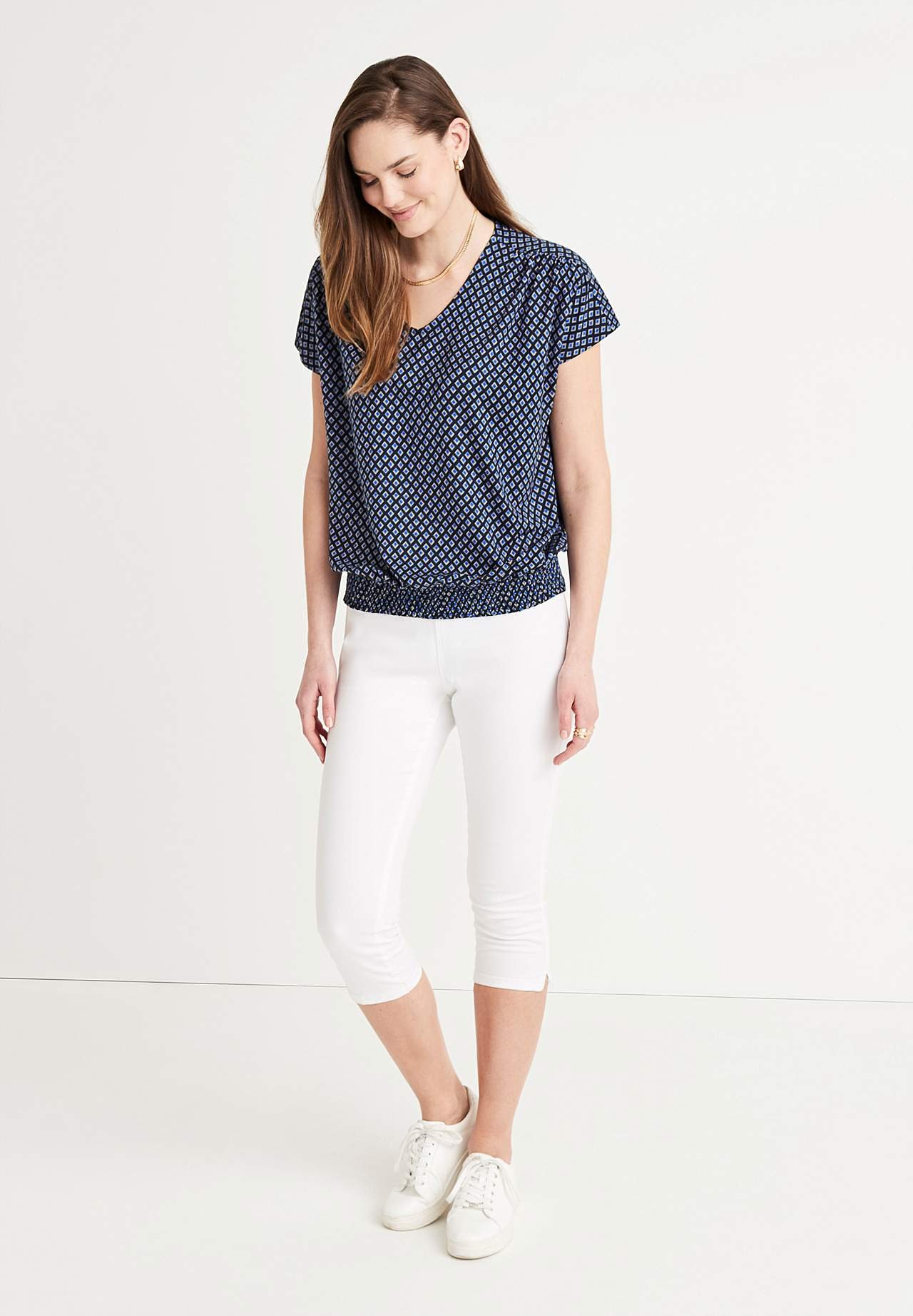 Žerzejový top s nabíráním