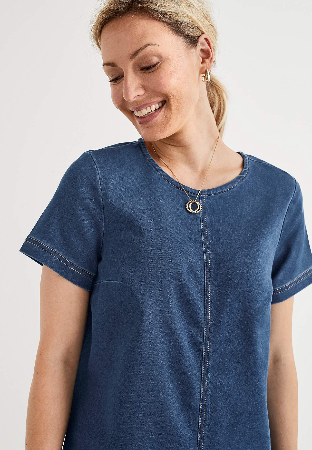 Džinová tunika s krátkým rukávem