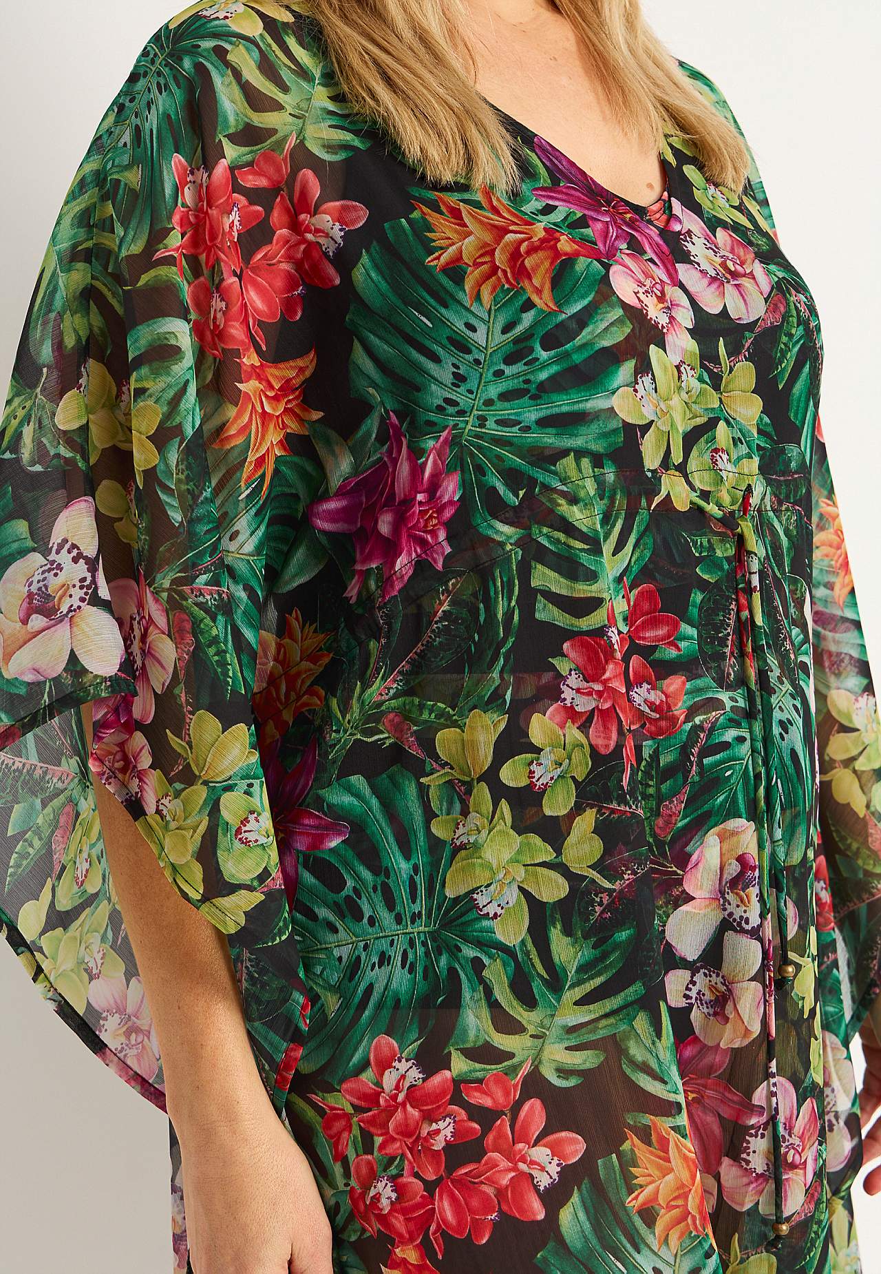 Vzorovaný plážový kaftan