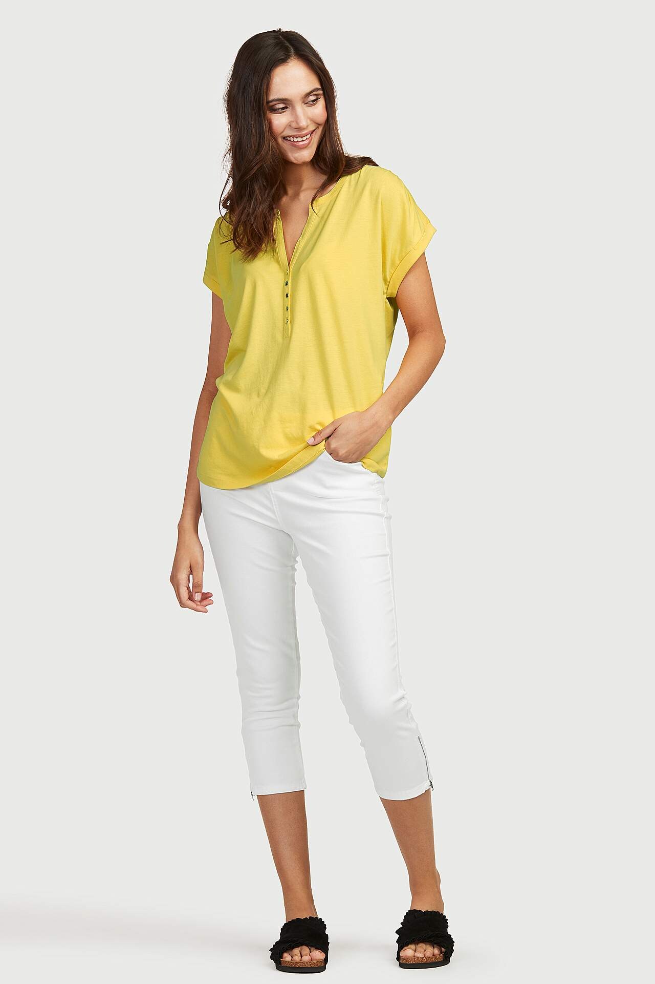 Žerzejový top s metalickými knoflíky