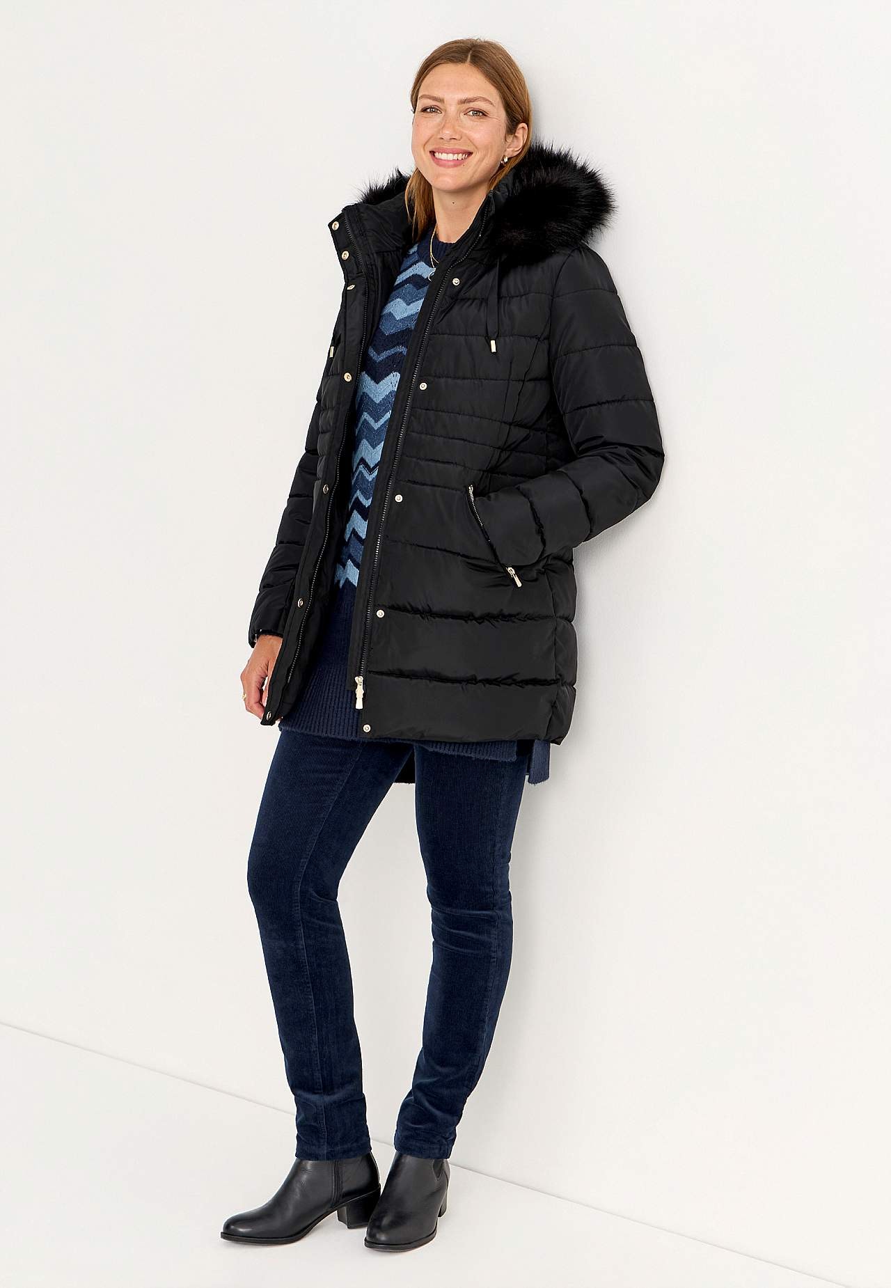 Roztažitelné manšestrové kalhoty