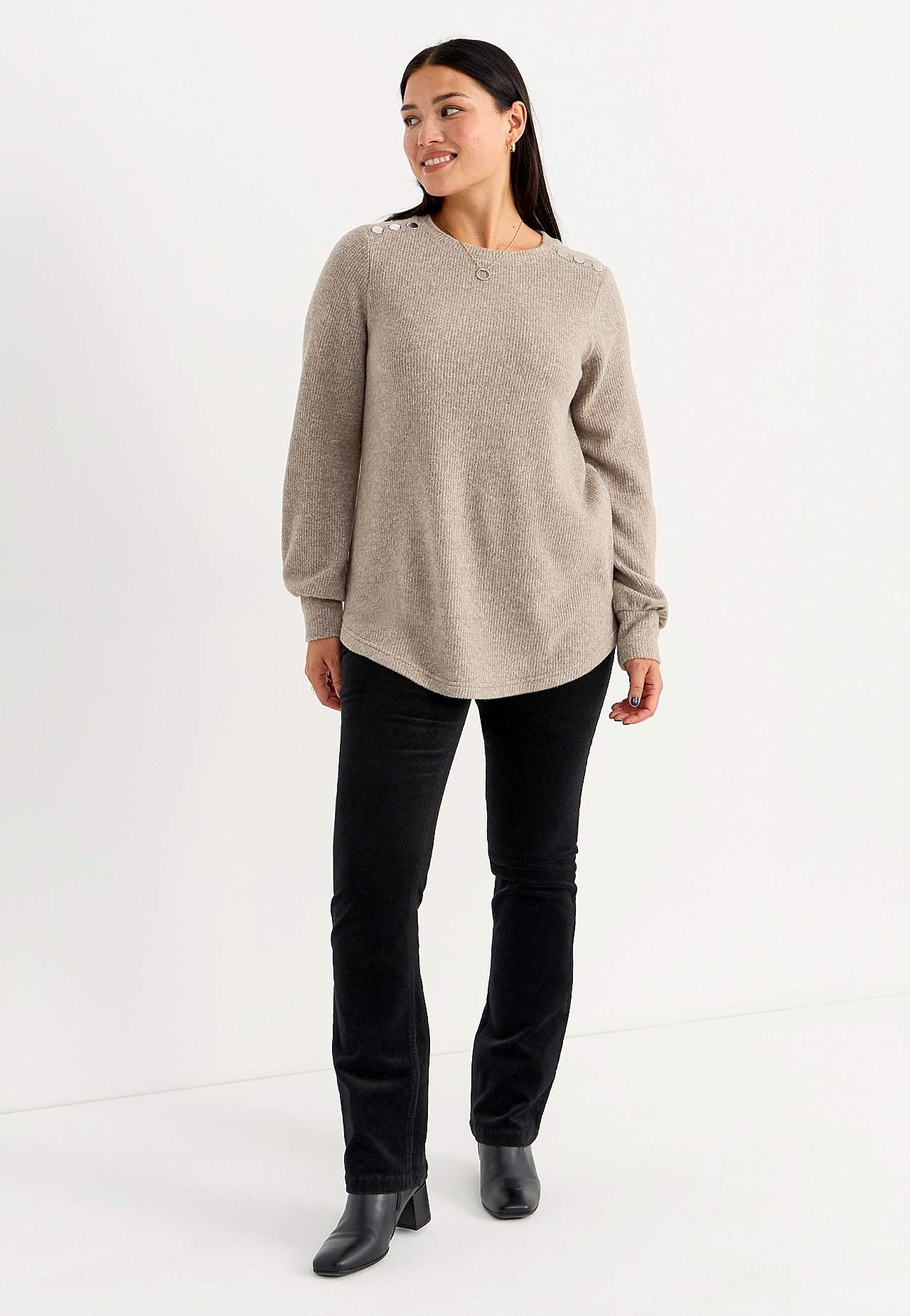 Roztažitelné manšestrové kalhoty