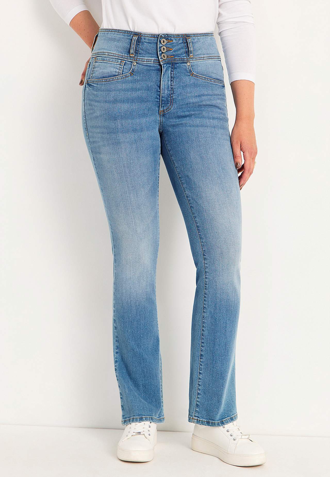 Džíny bootcut s vysokým pasem