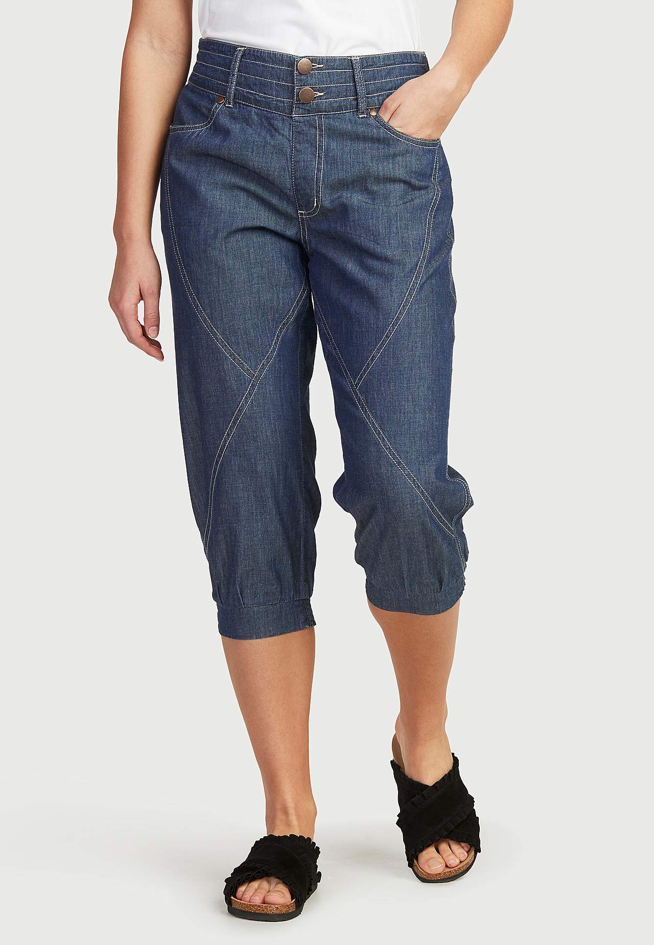 Tkané capri kalhoty Janelle