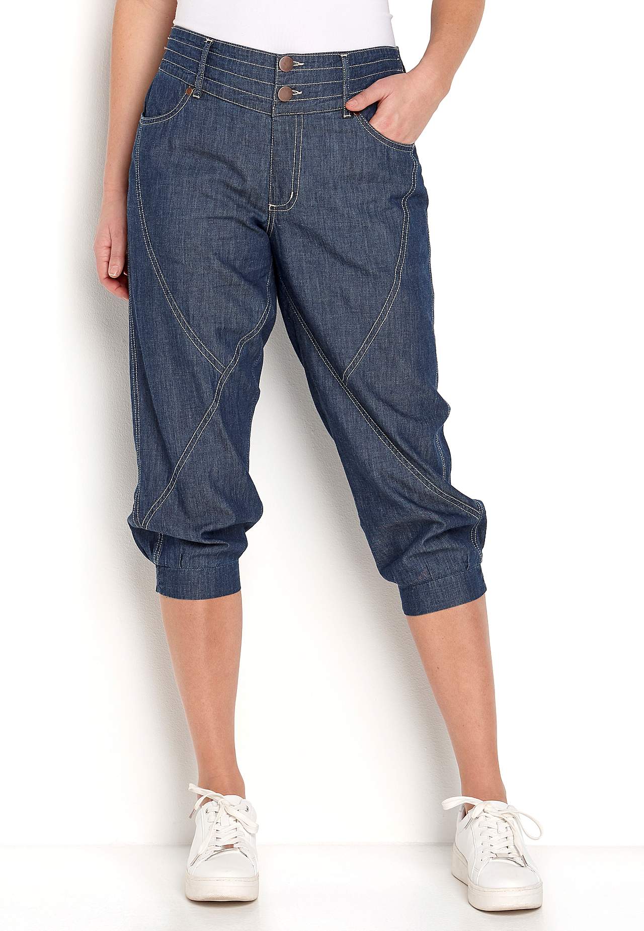 Tkané capri kalhoty Janelle