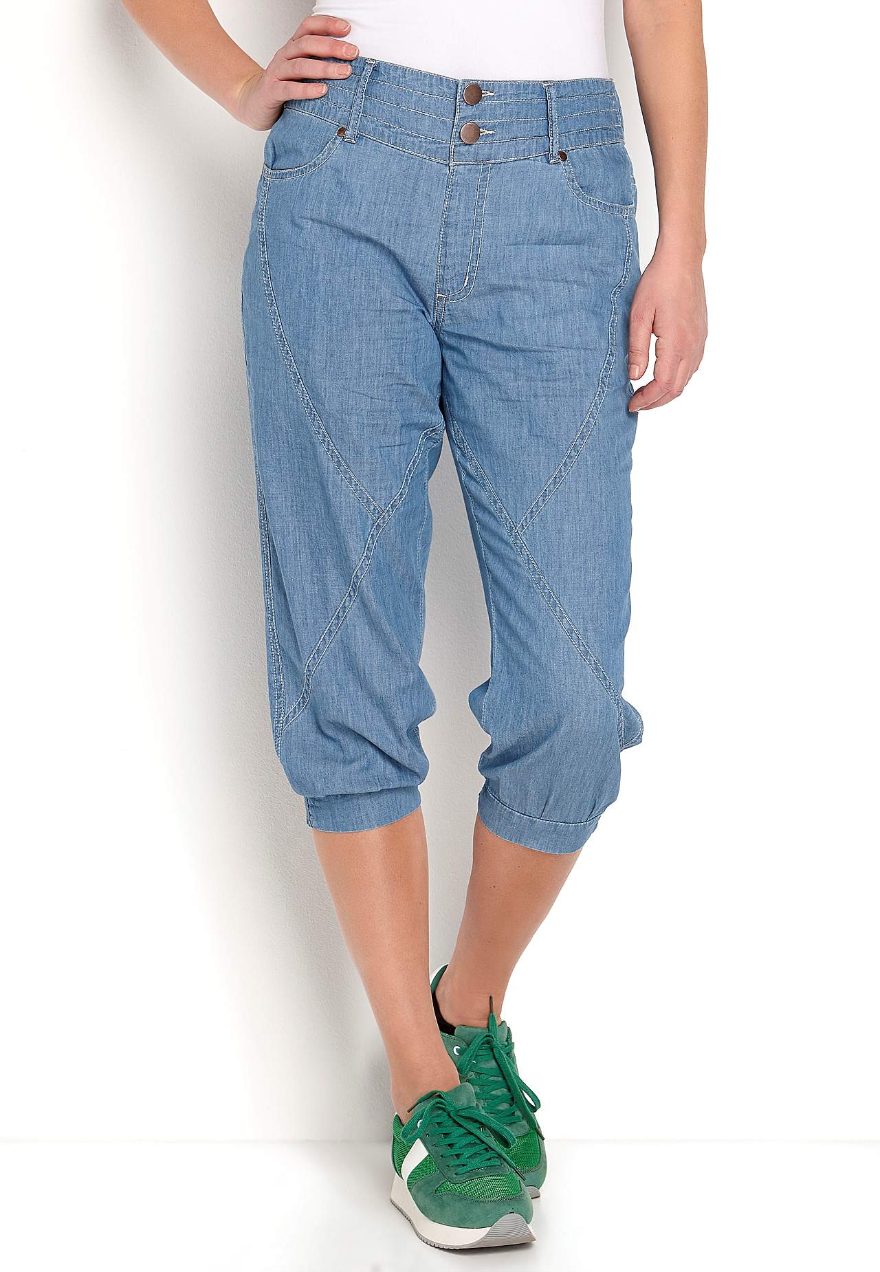Tkané capri kalhoty Janelle