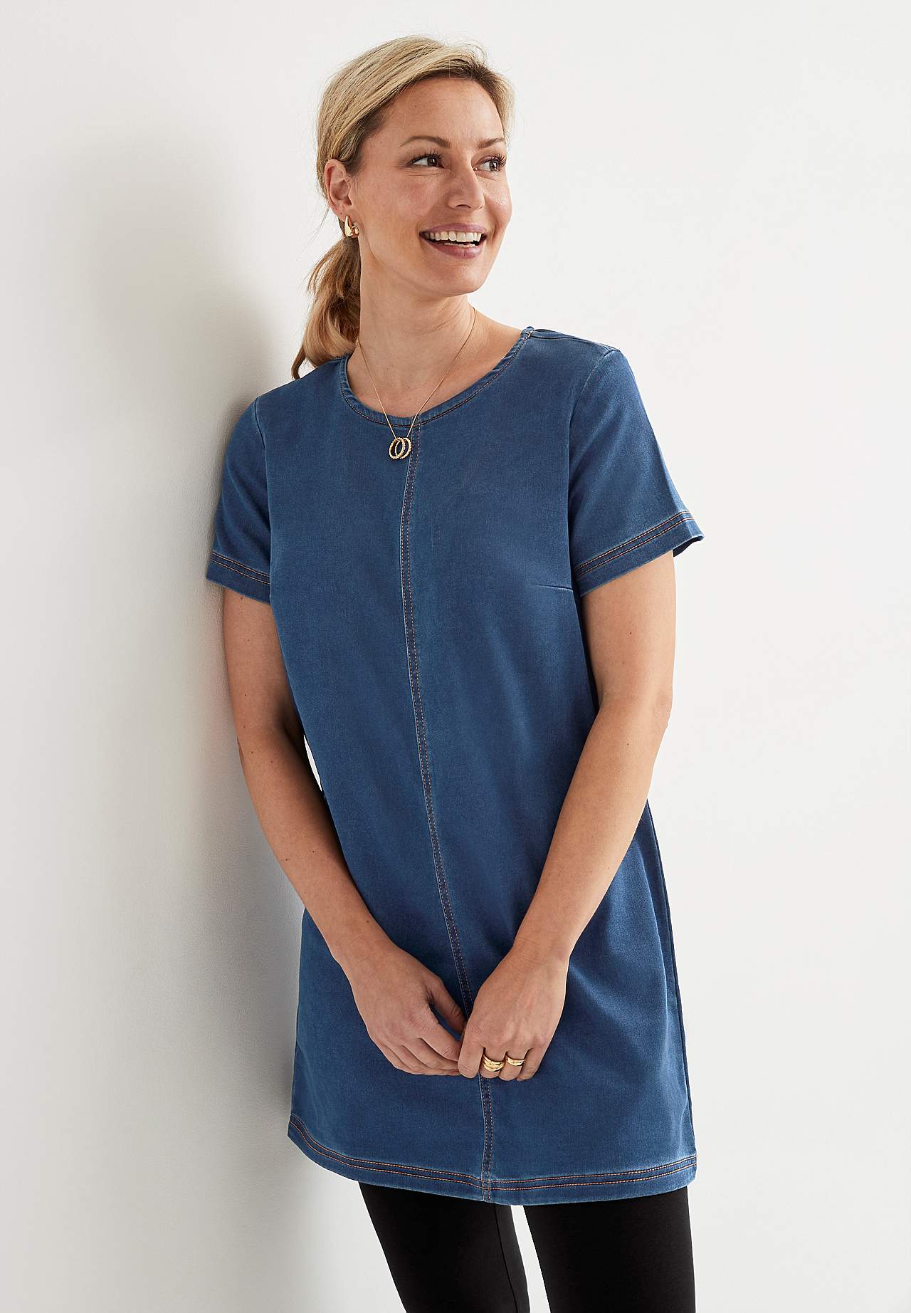 Džinová tunika s krátkým rukávem