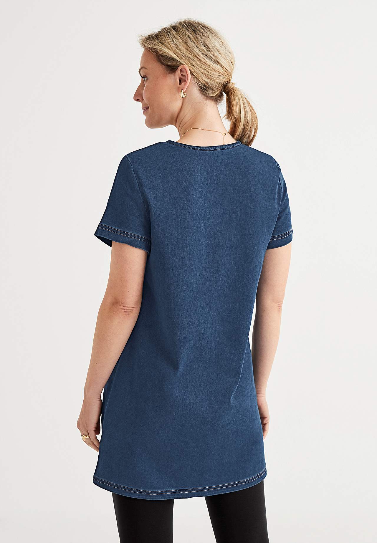 Džinová tunika s krátkým rukávem