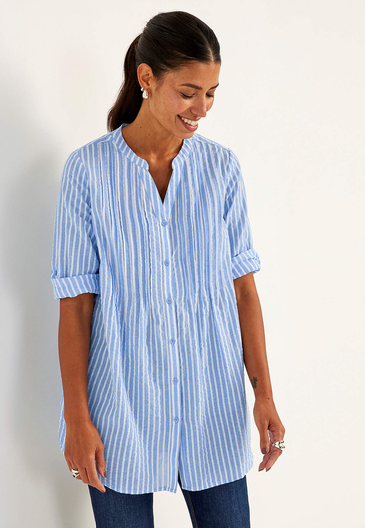 Tunika ze seersucker