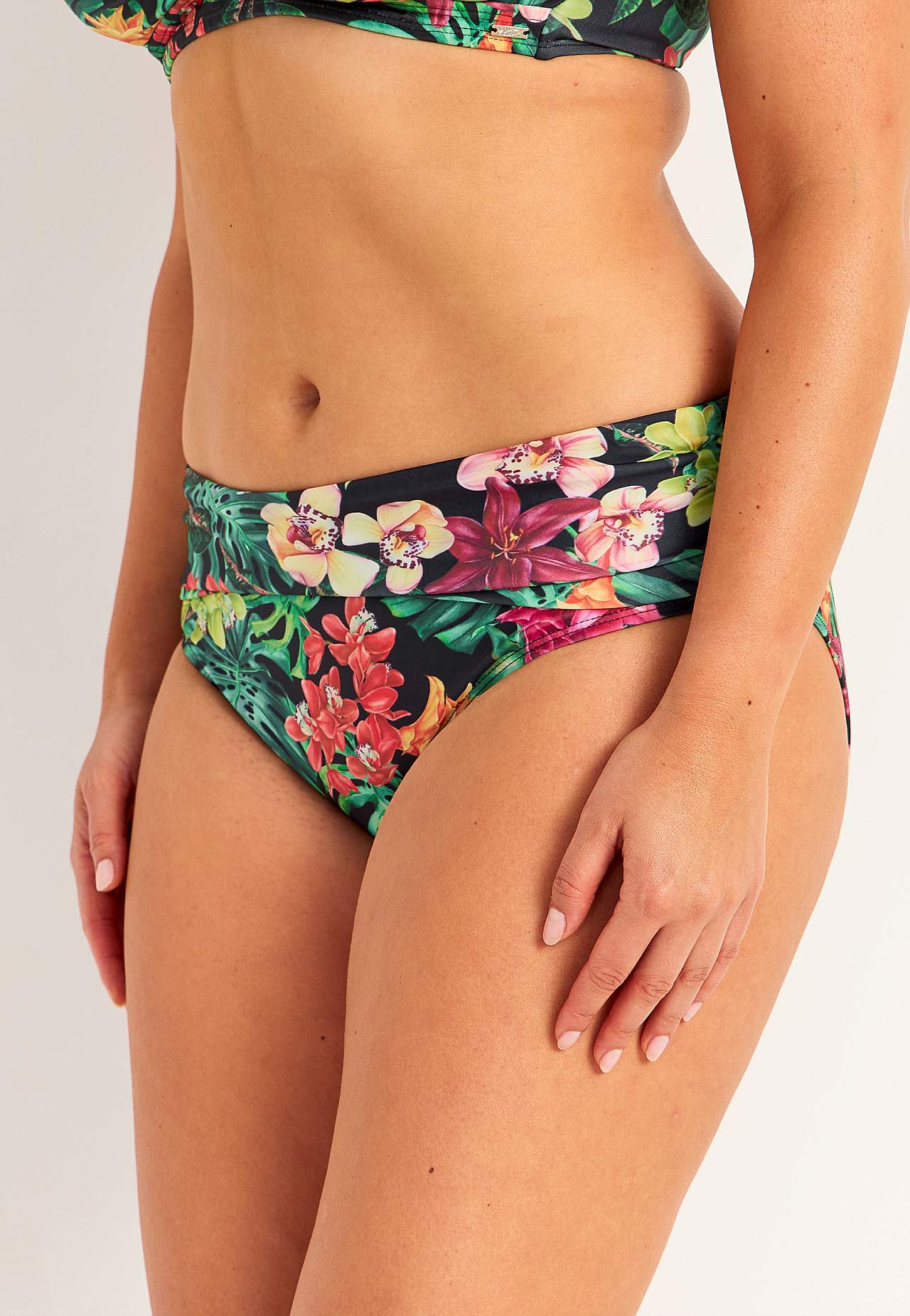 Bikiny kalhotky se skládacím okrajem v pase