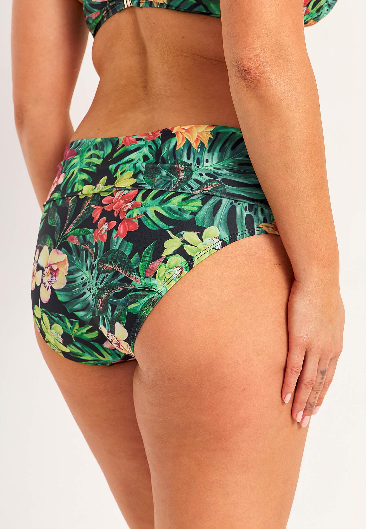 Bikiny kalhotky se skládacím okrajem v pase
