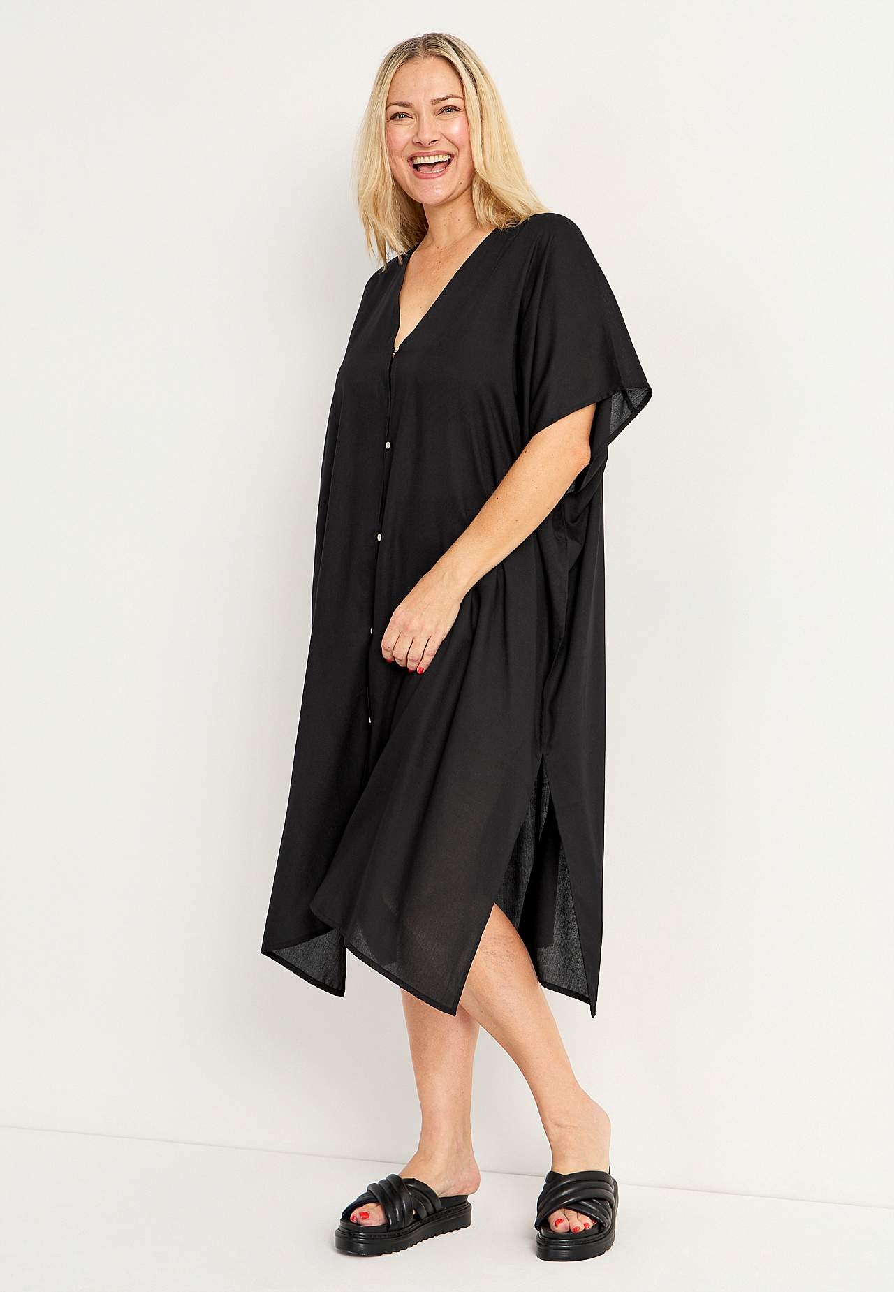 Plážový kaftan s knoflíky