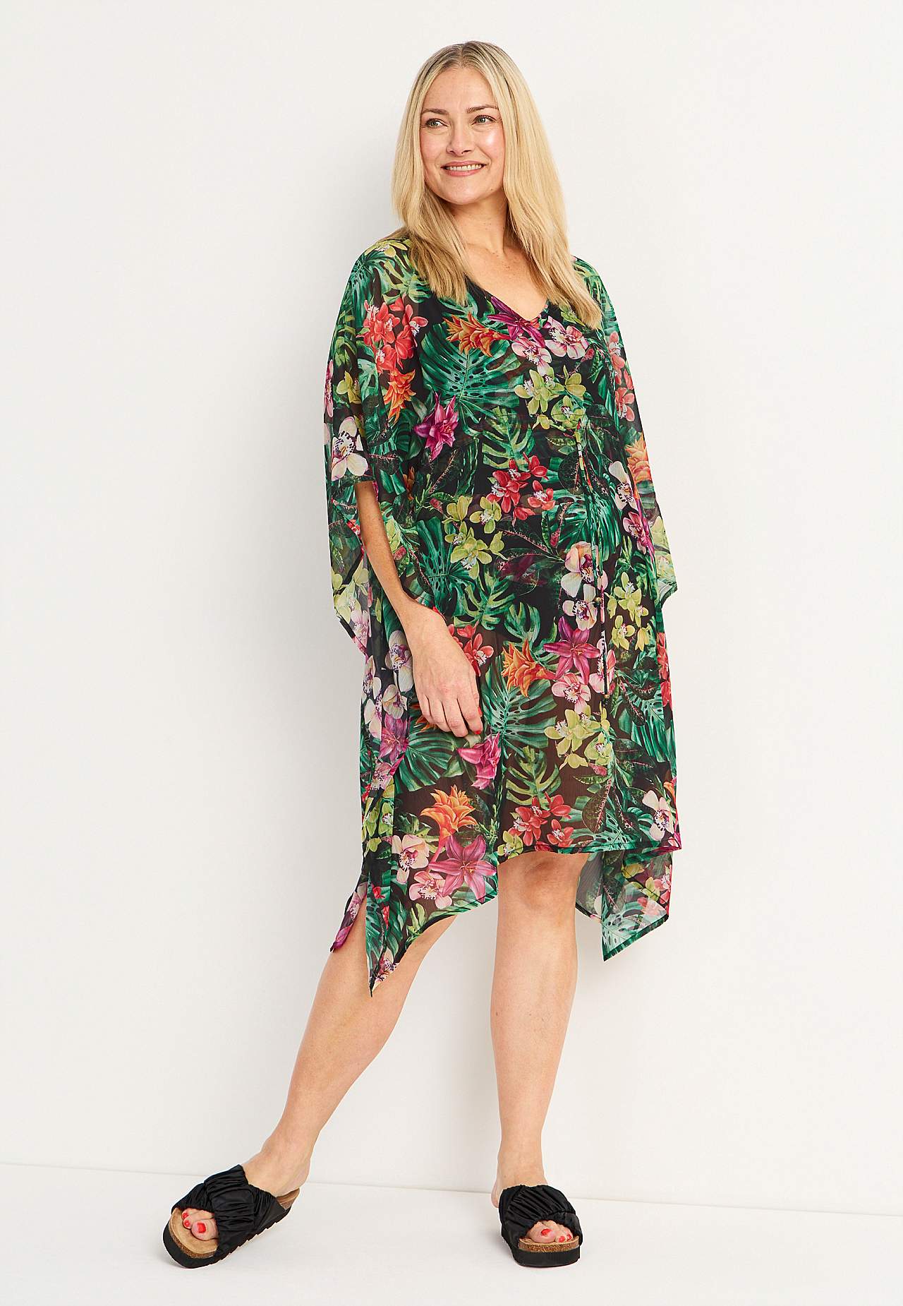 Vzorovaný plážový kaftan