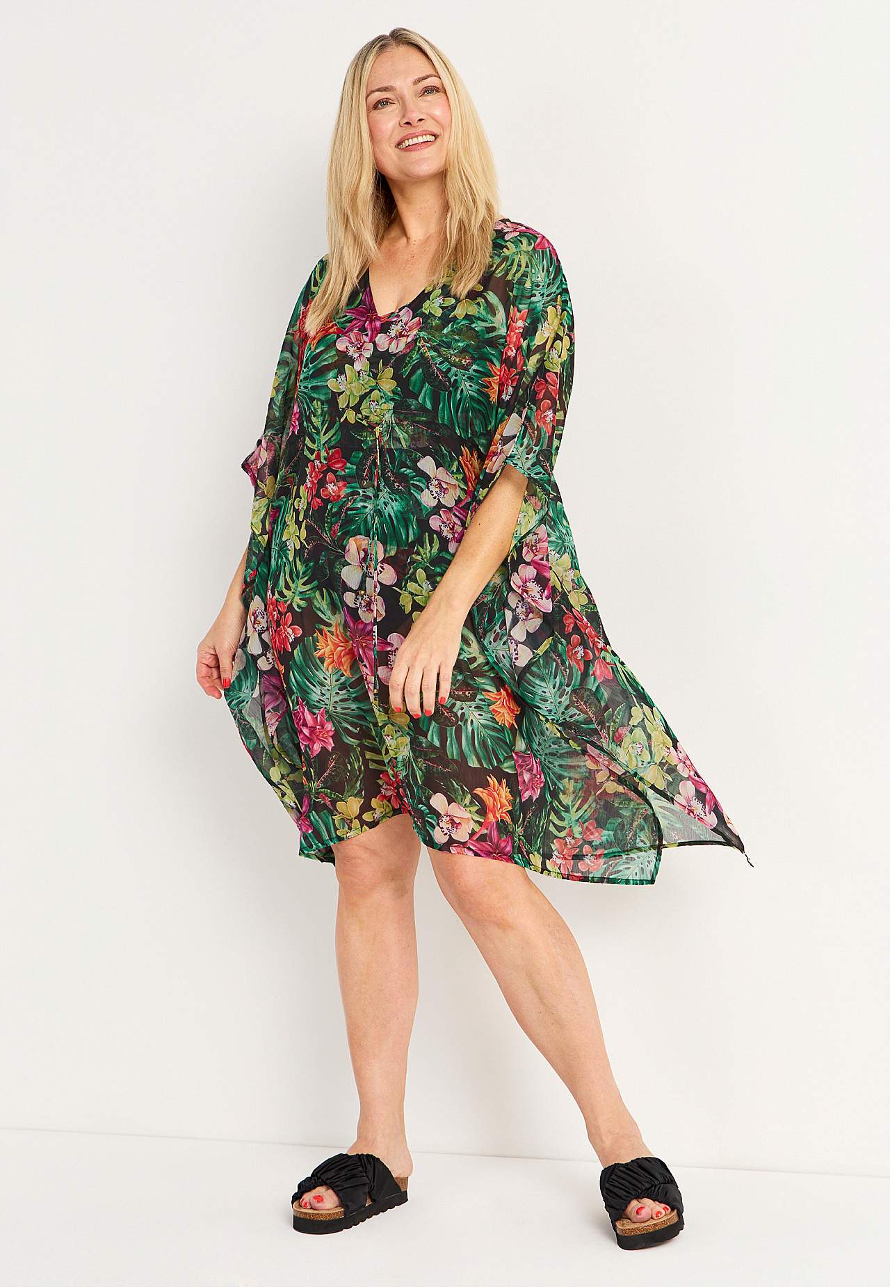 Vzorovaný plážový kaftan