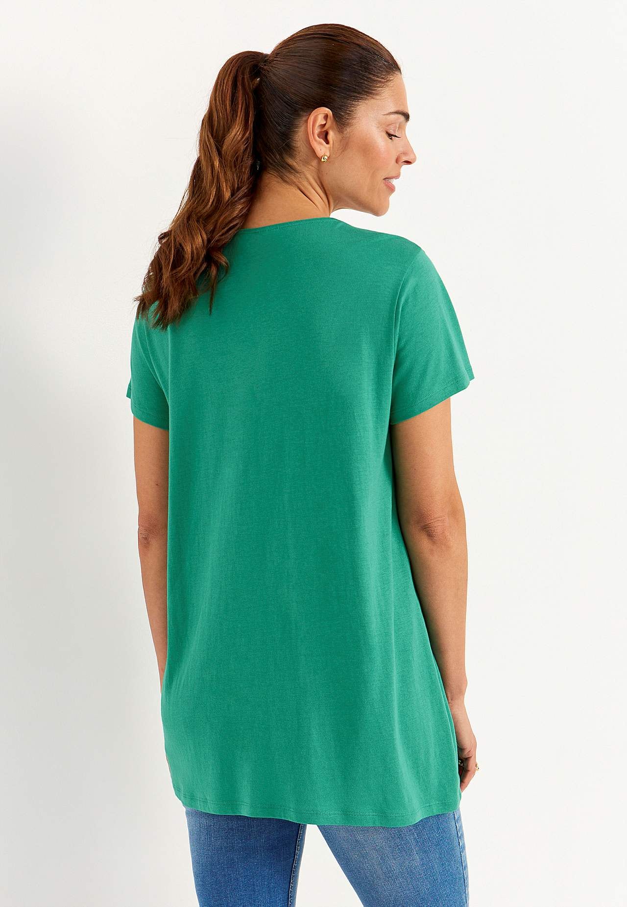 Žerzejová tunika s krátkým rukávem