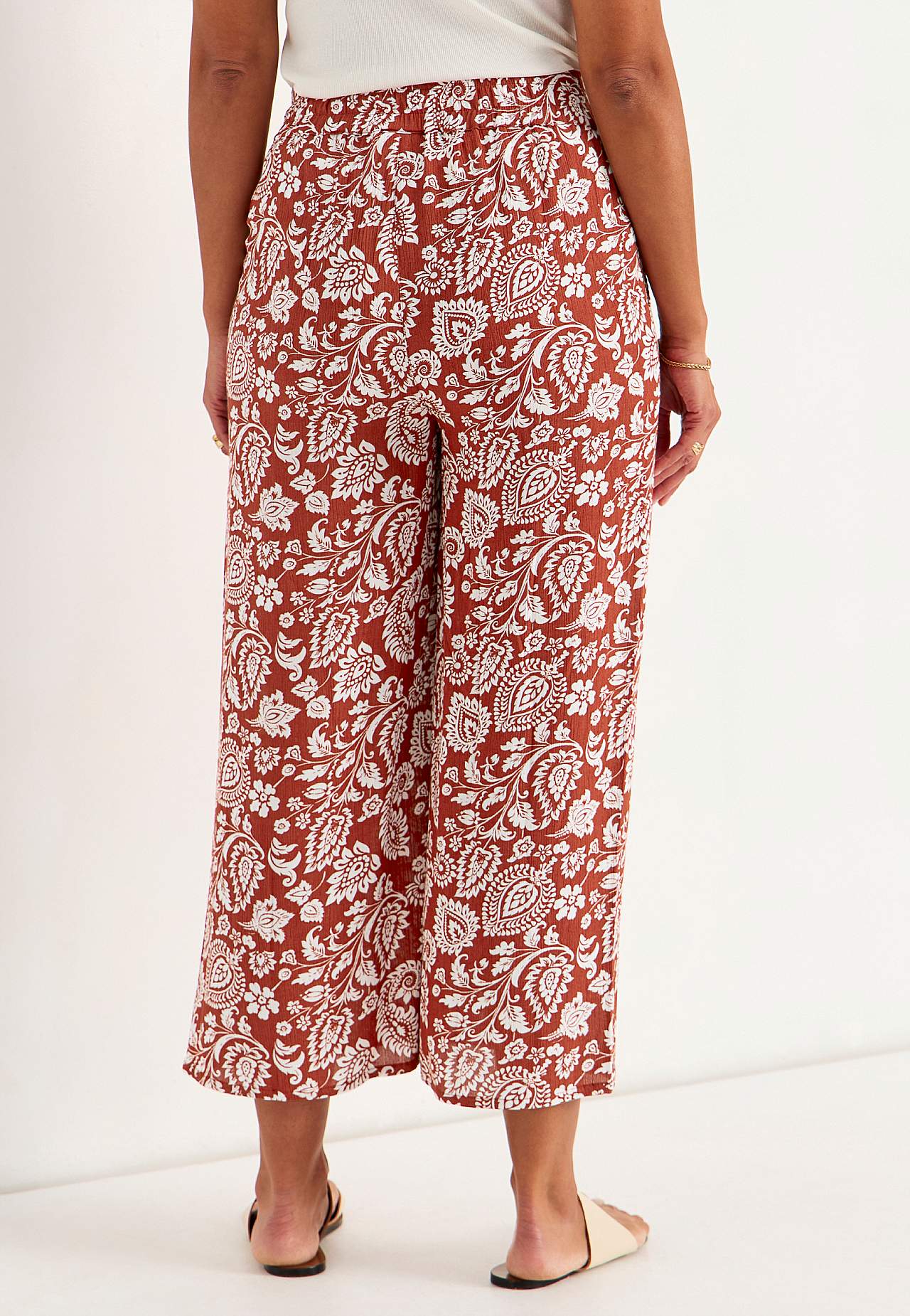 Krepové cullotes kalhoty