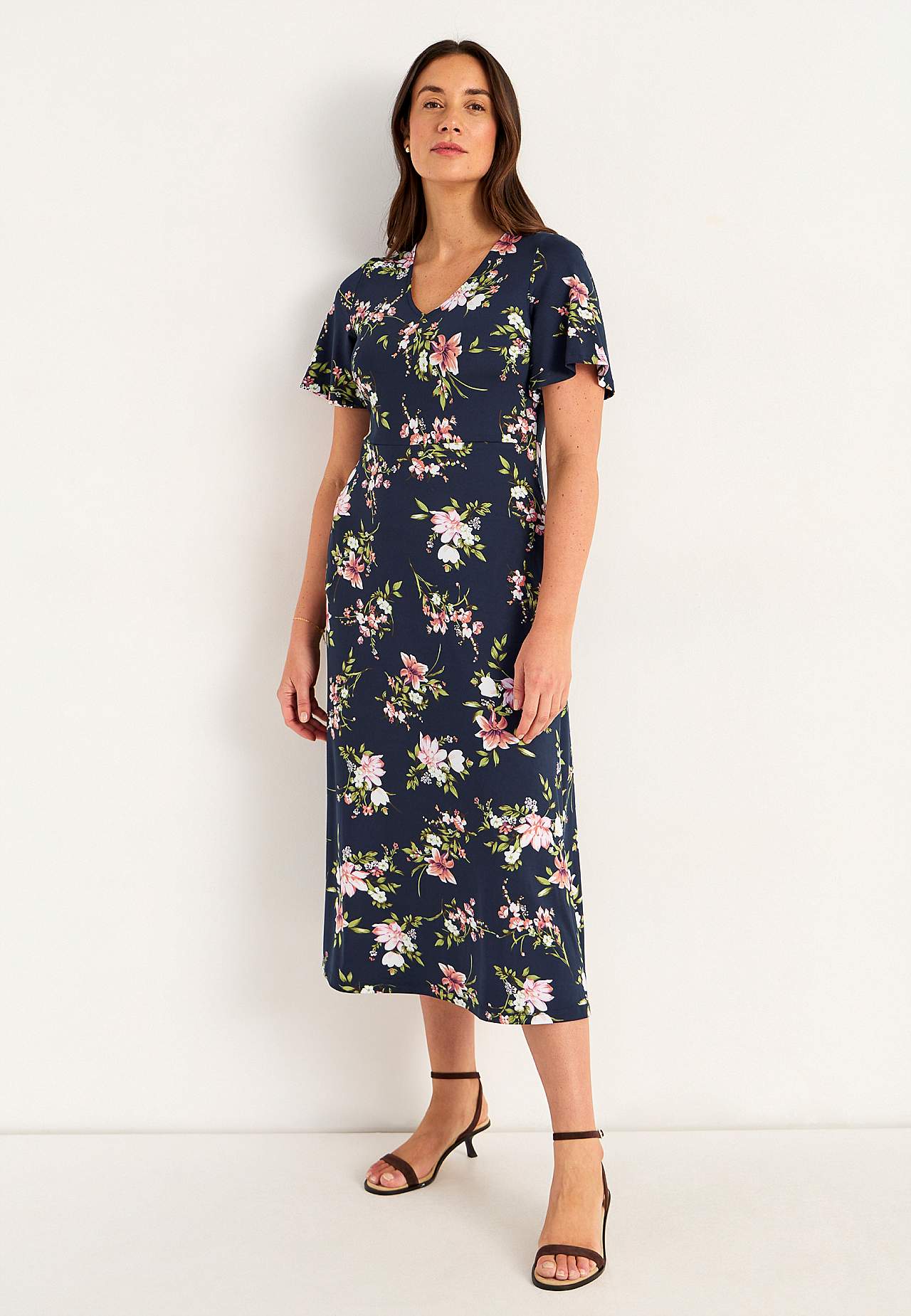 Žerzejové šaty s květinovým vzorem