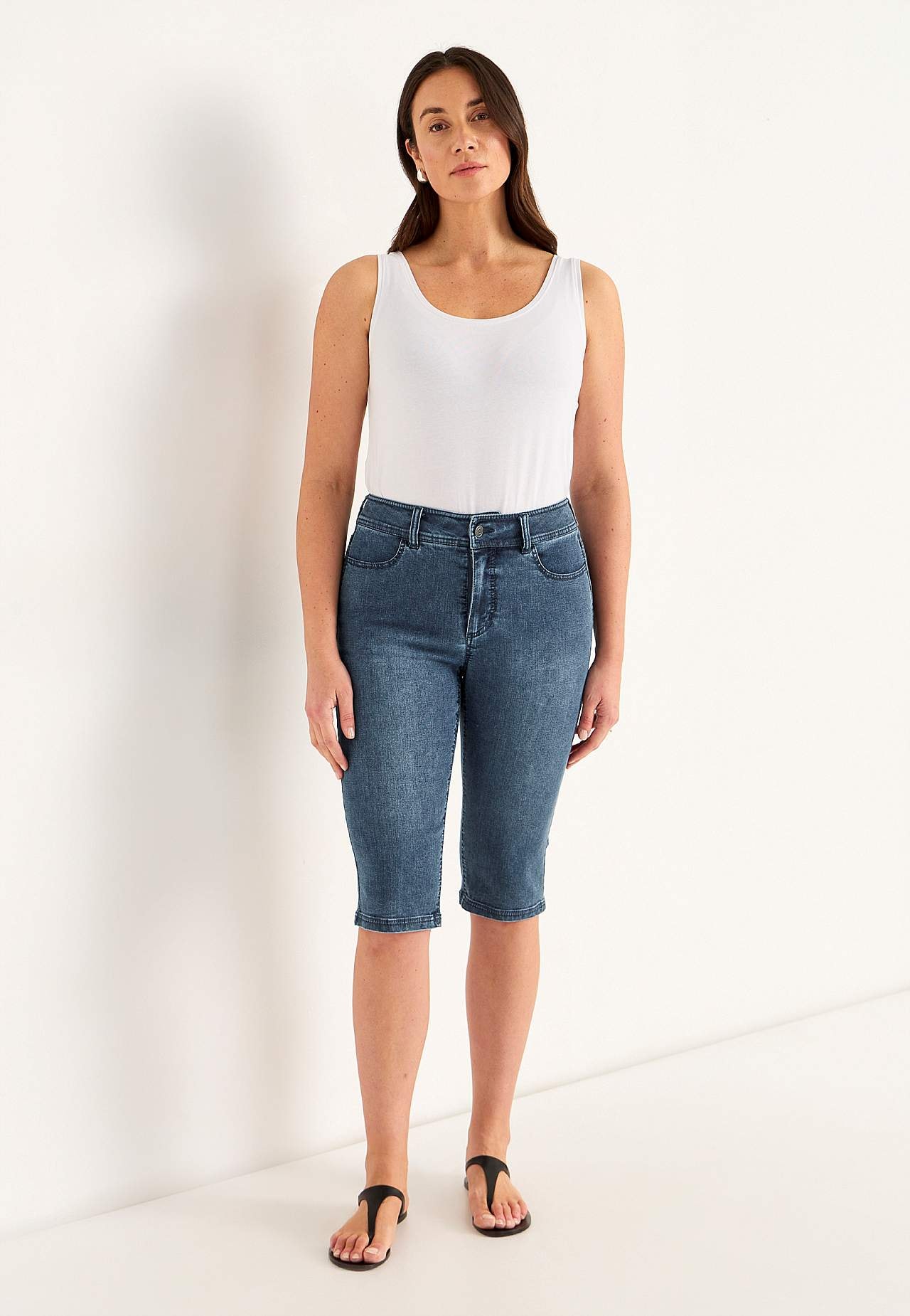 Extra elastické crop džíny Sara