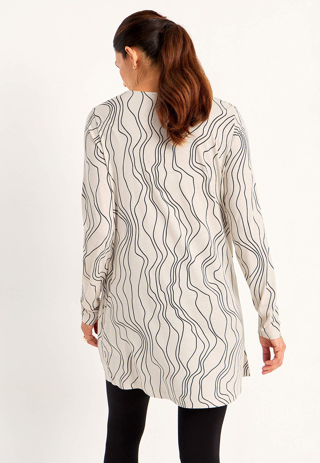 Vzorovaná žerzejová tunika s kapsami