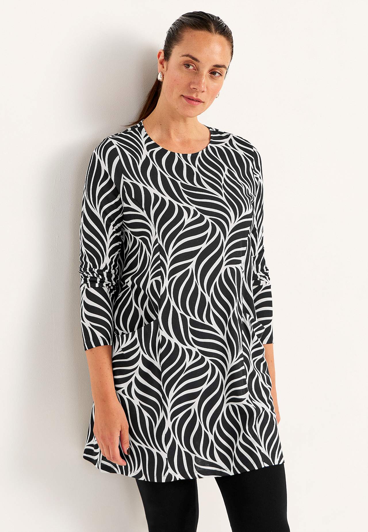 Žerzejová tunika s kapsami