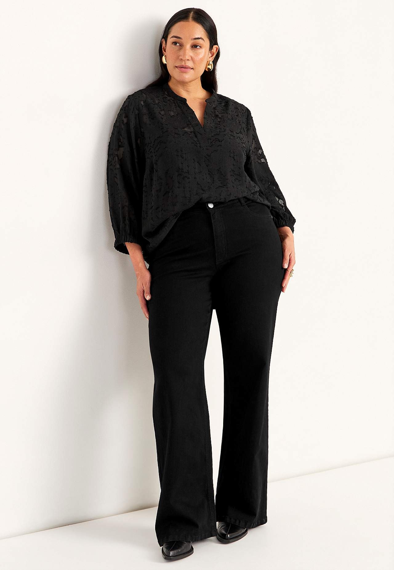 Žakárově tkaná a průsvitná blůza