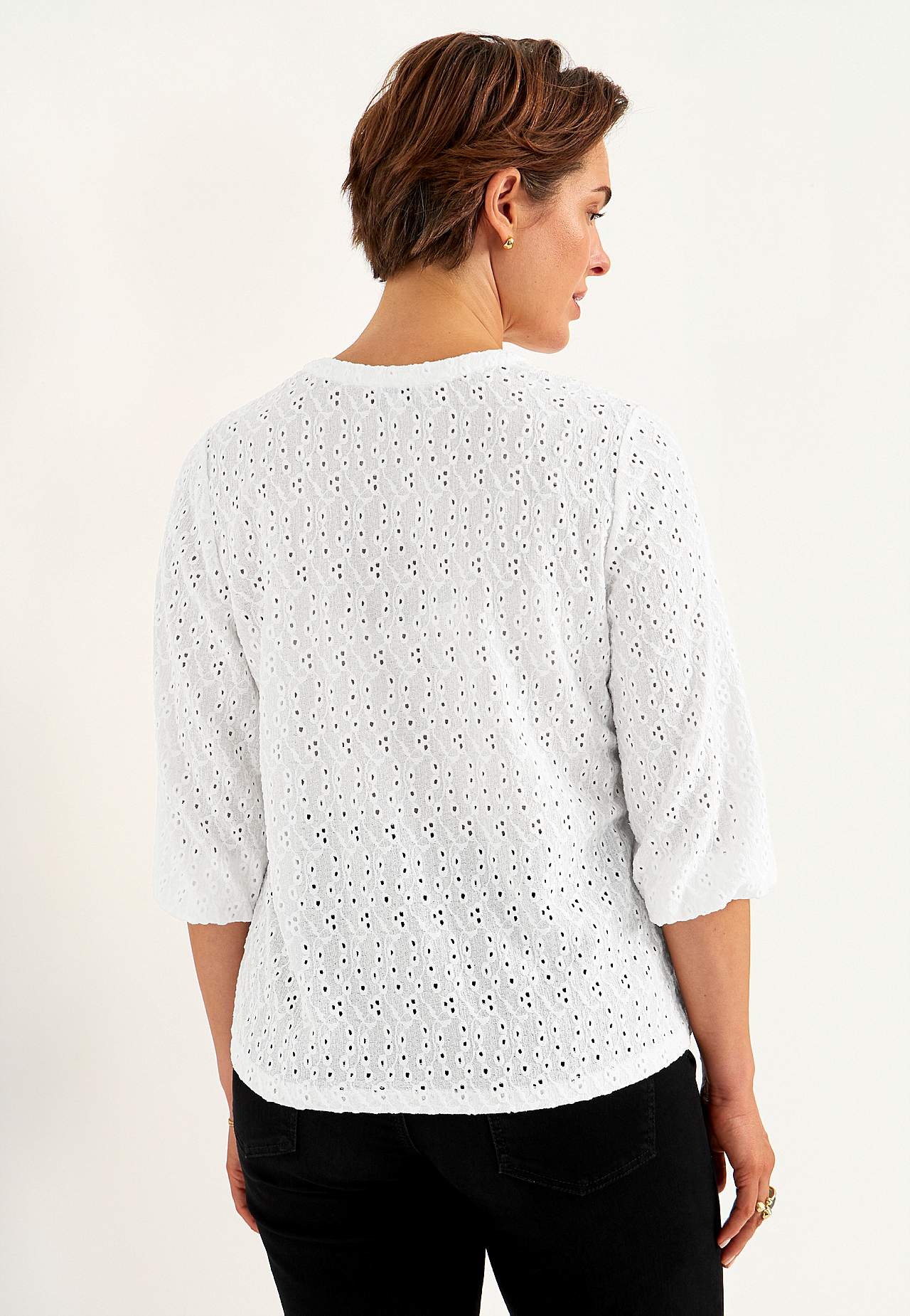 Žerzejový top s vyšívaným propracovaným vzorem