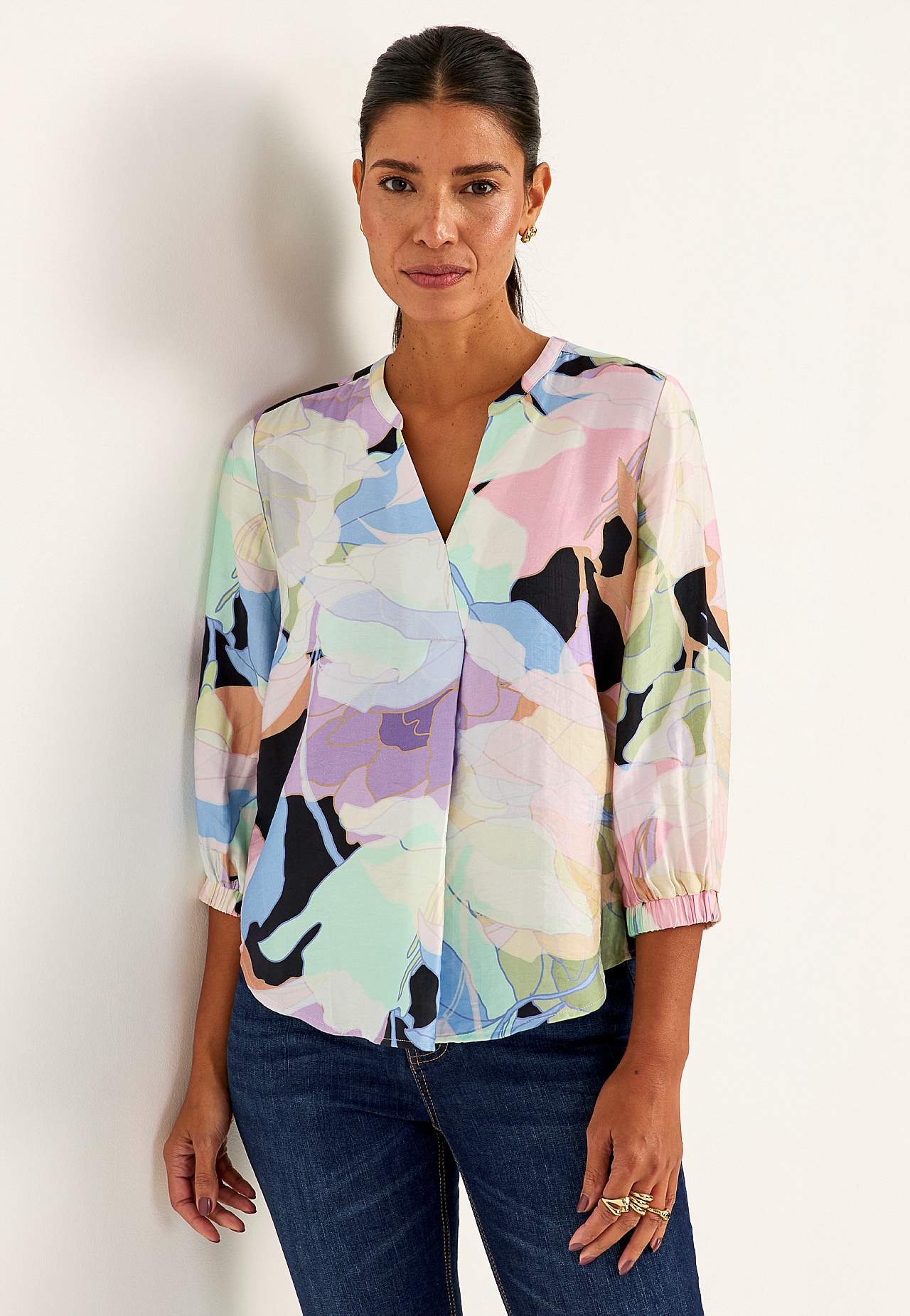 Tkaná a vzorovaná blůza