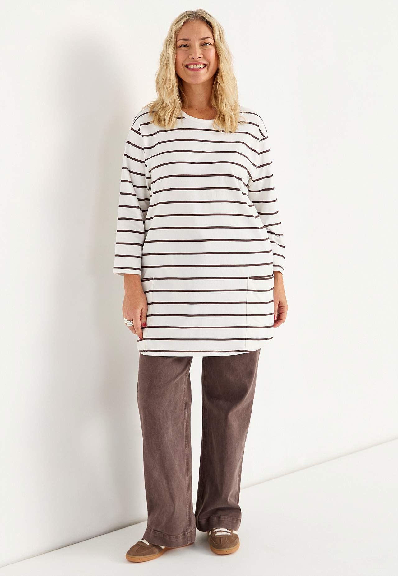 Žerzejová tunika z bio bavlny s kapsami