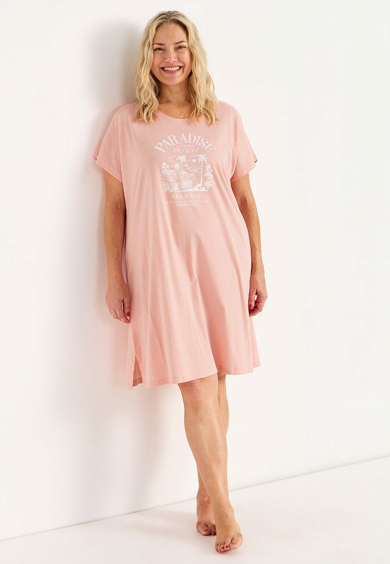 Noční košilka s krátkým rukávem