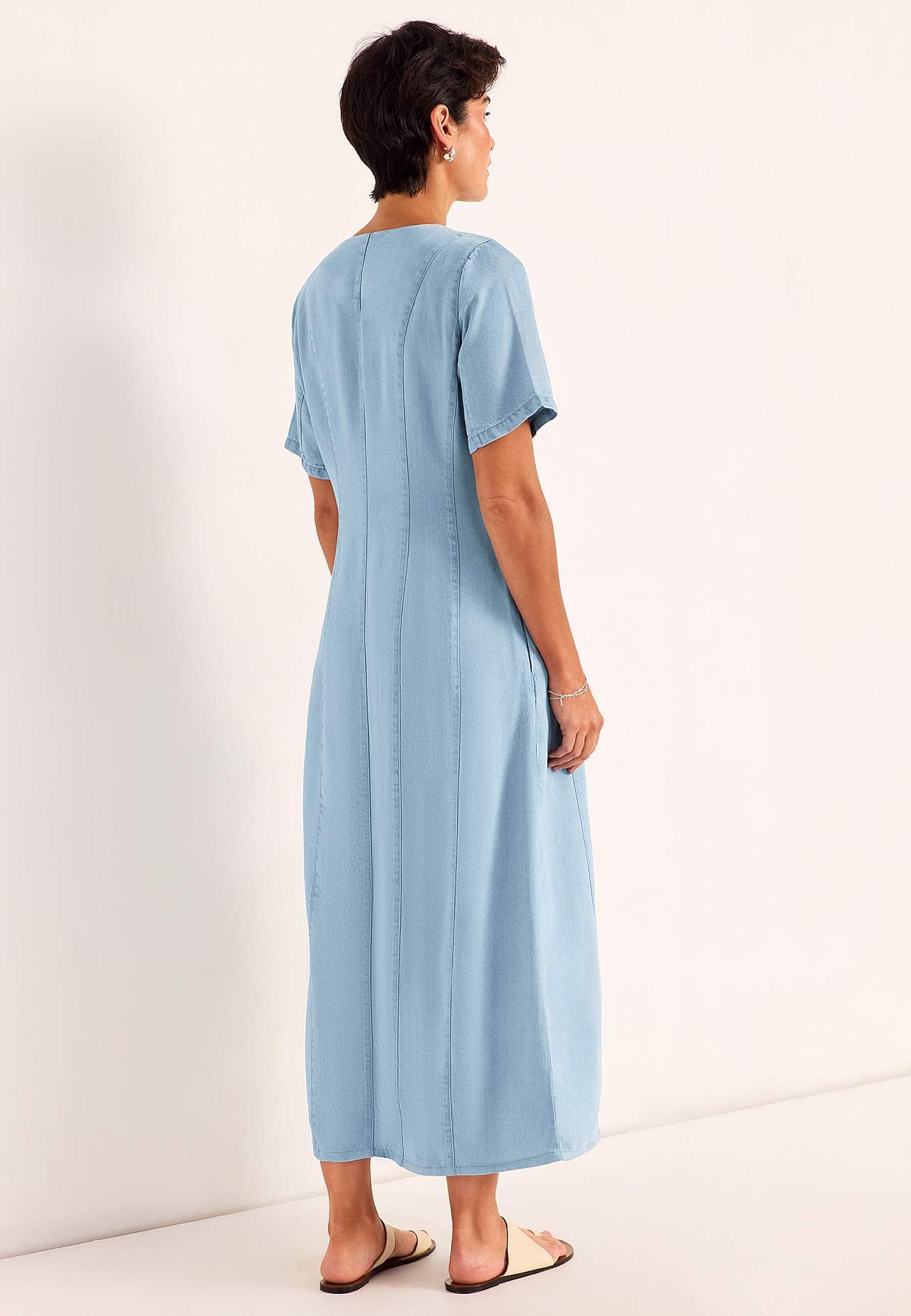 Ultraměkké Premium džínové šaty s knoflíky