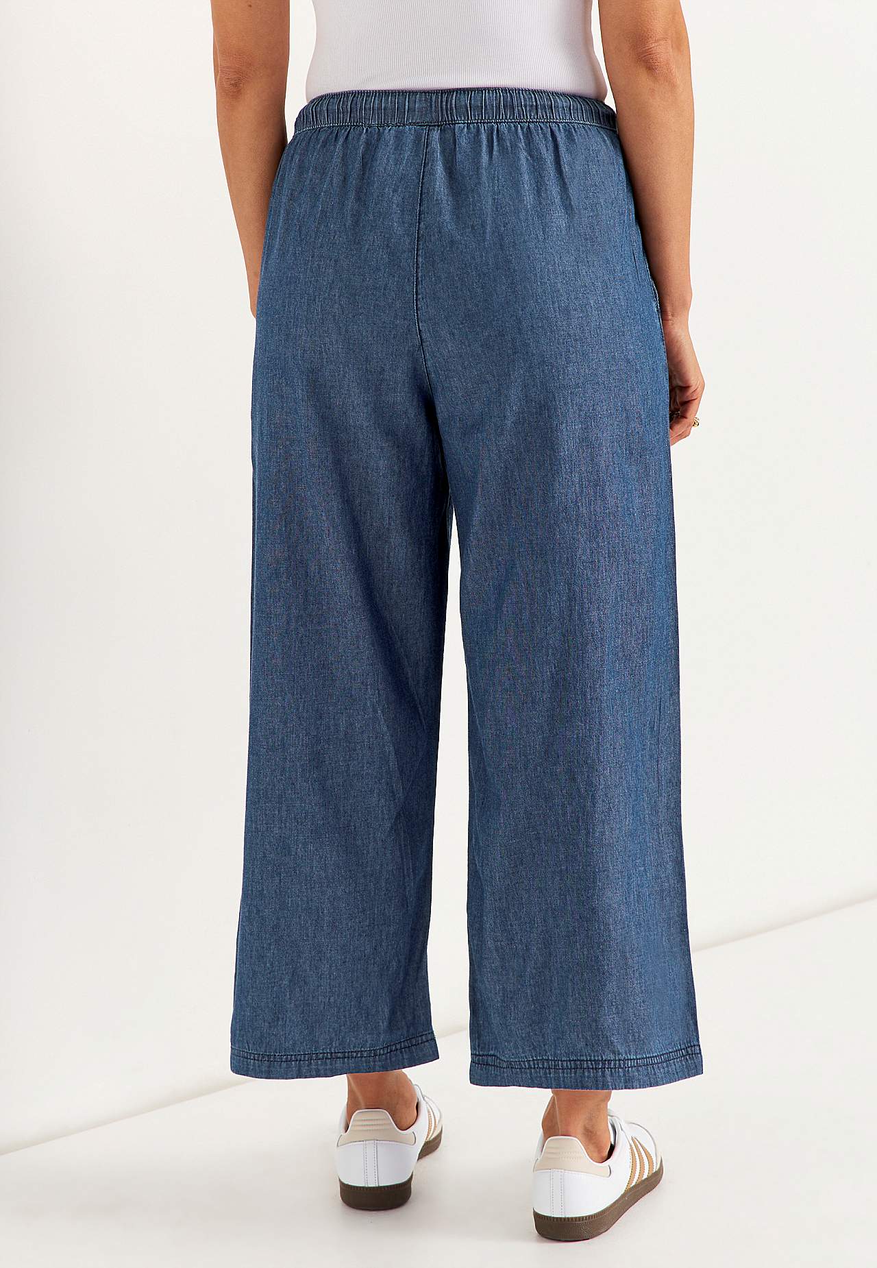 Cullotes kalhoty z měkké a vzdušné džínoviny