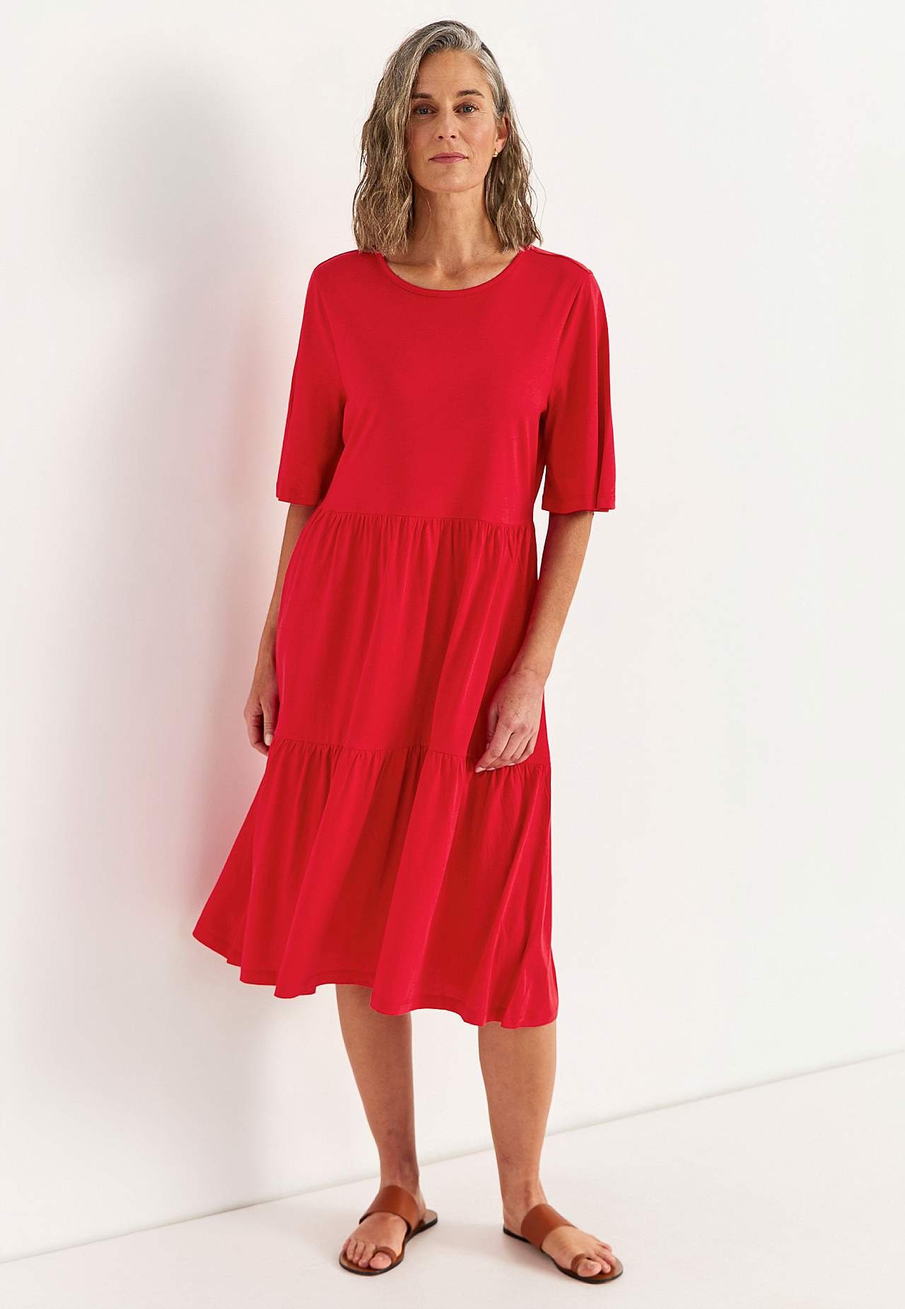 Žerzejové šaty s volánem