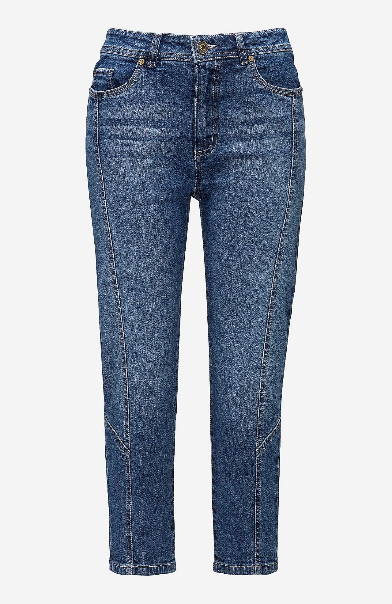 Crop džíny s designem s pěti kapsami