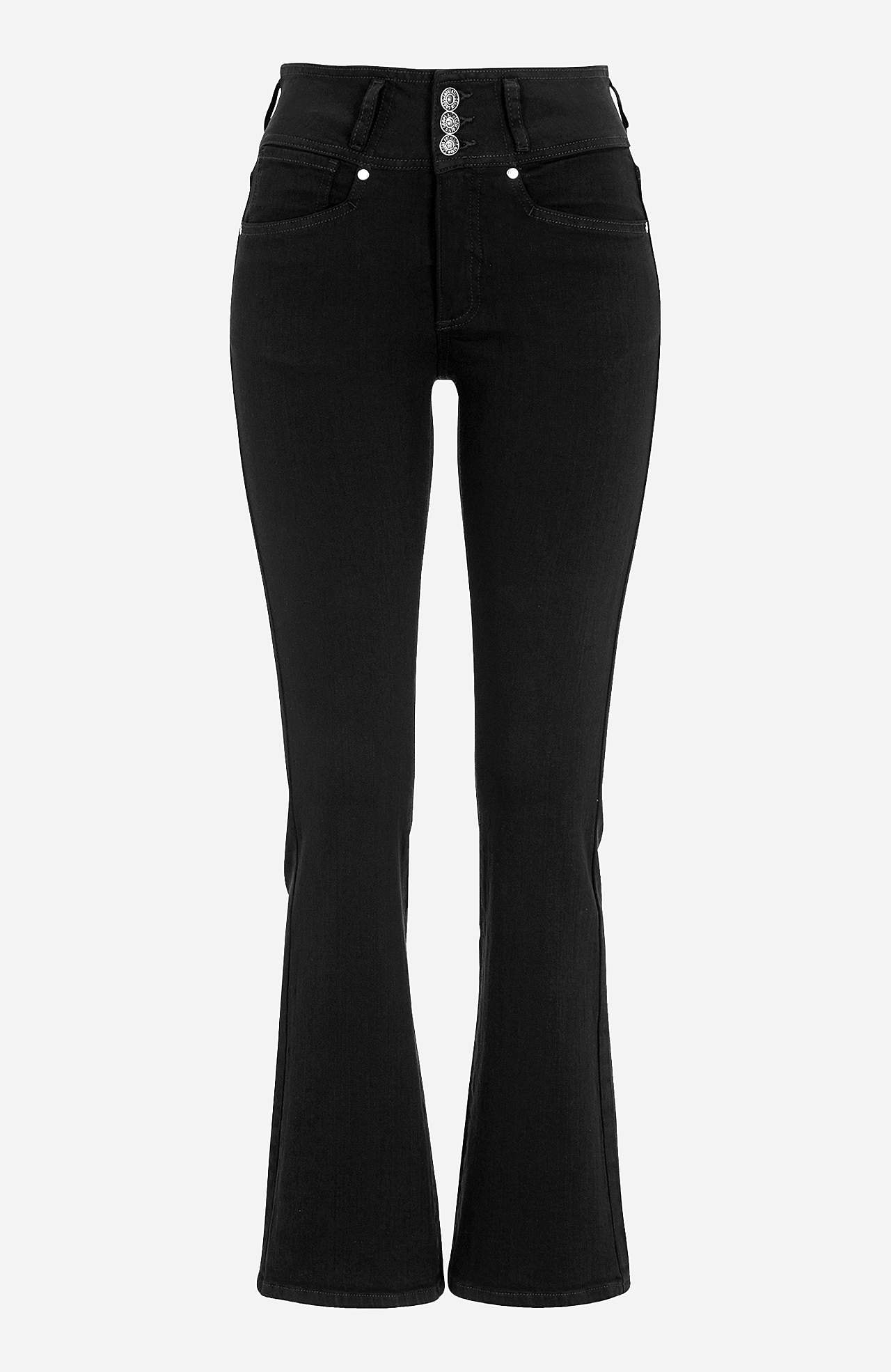 Džíny bootcut s vysokým pasem