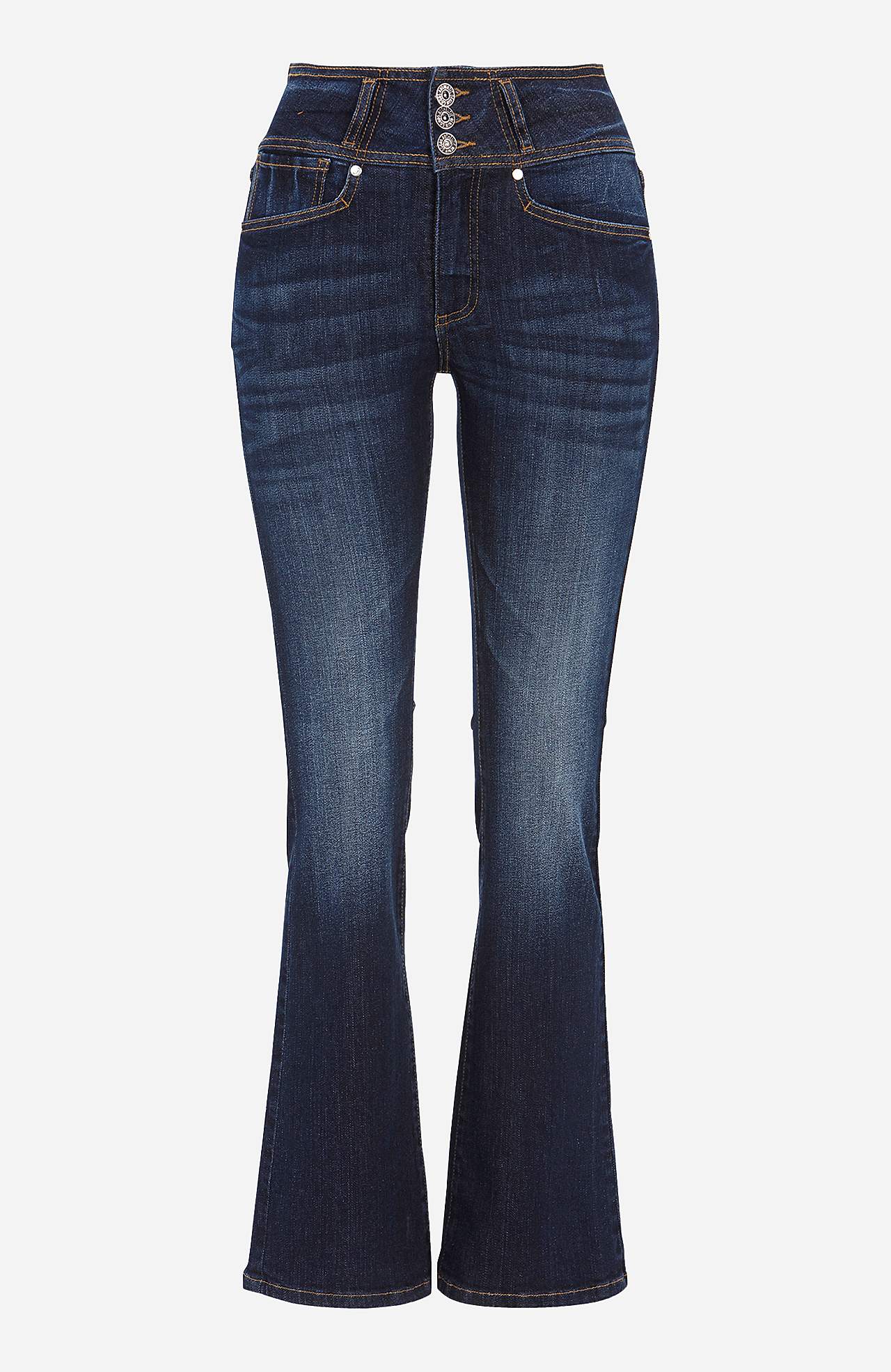 Džíny bootcut s vysokým pasem