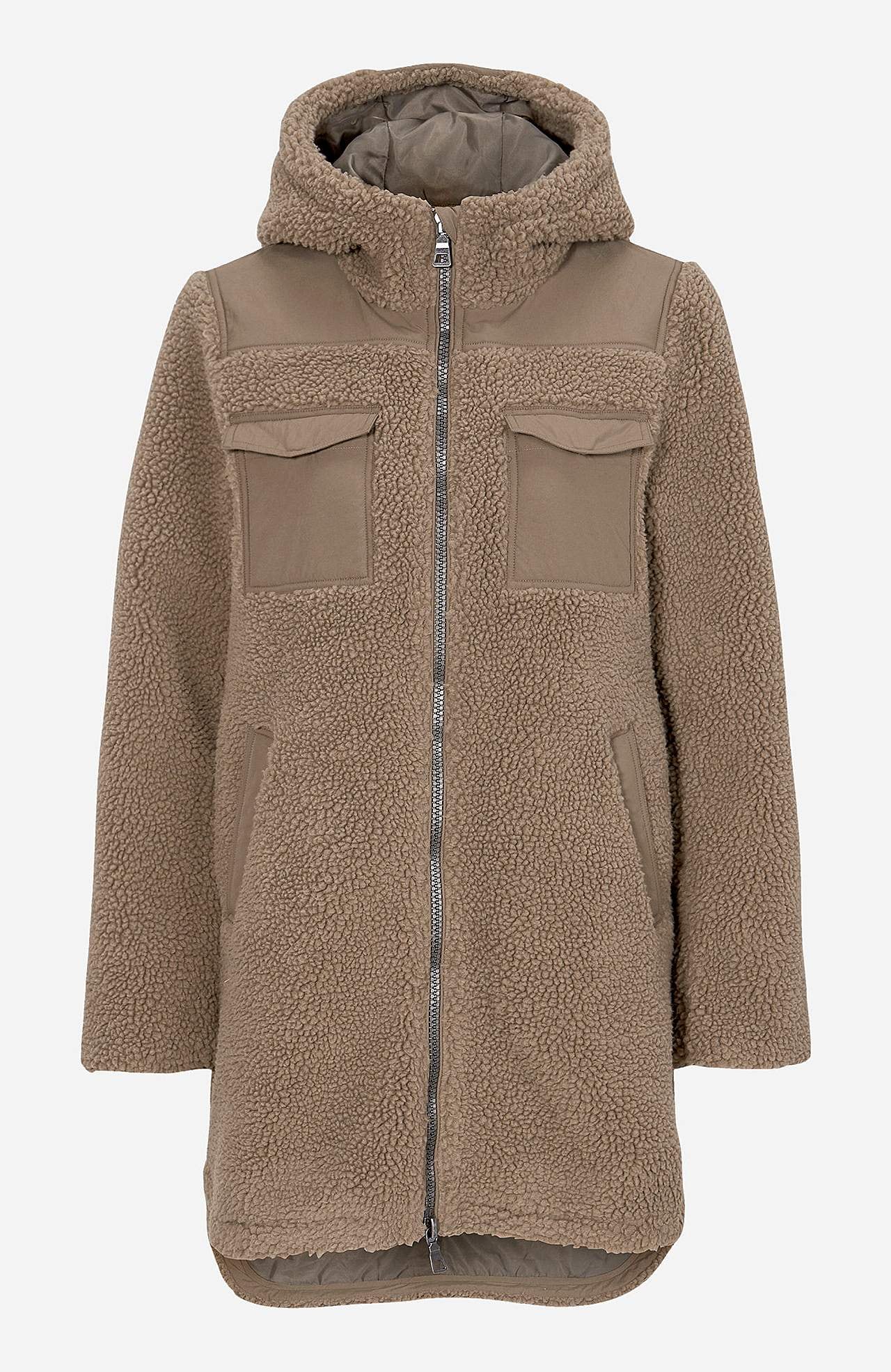 Bunda z módní plyšové tkaniny