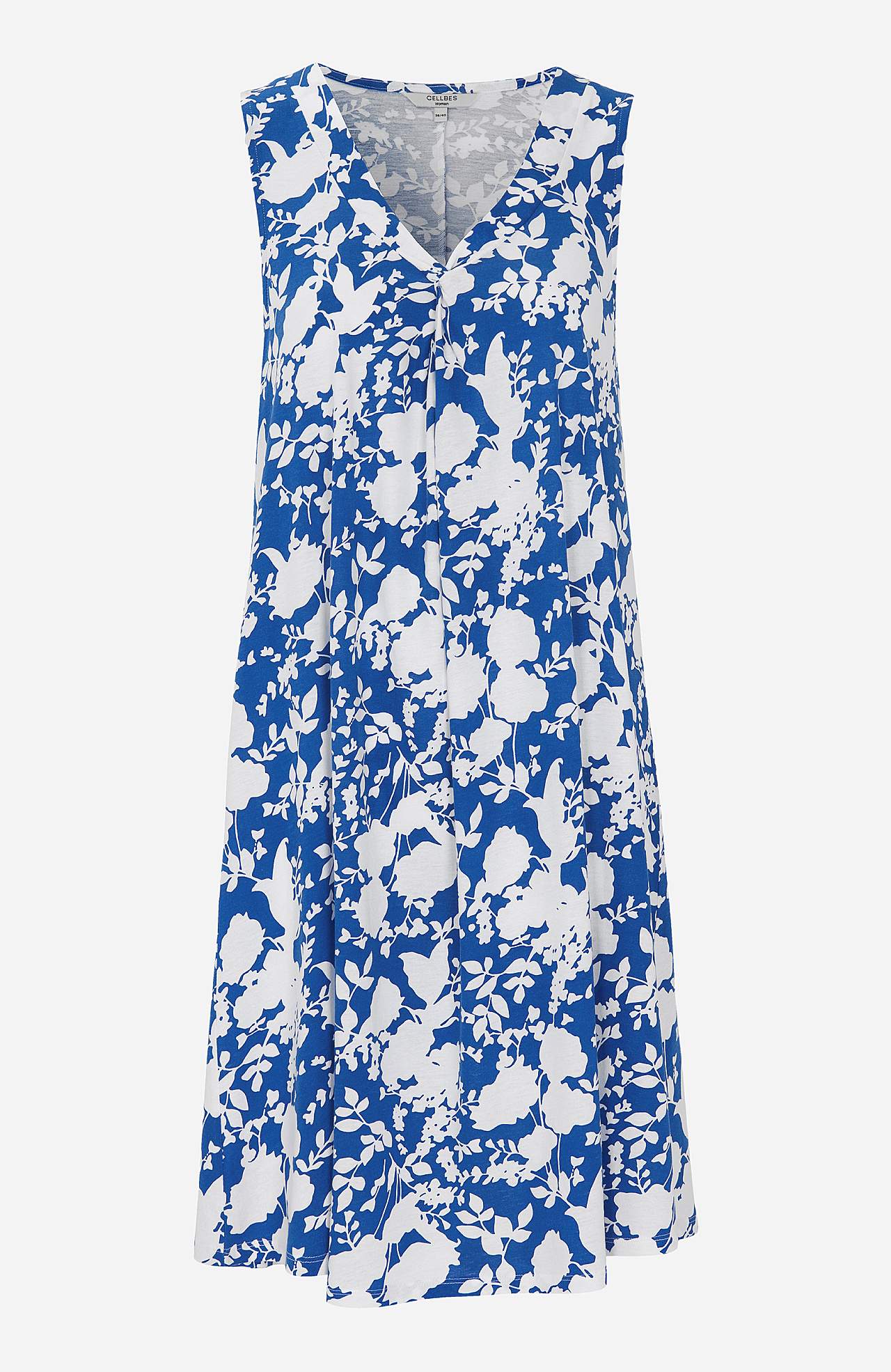 Žerzejové šaty s výstřihem ve tvaru V bez rukávu