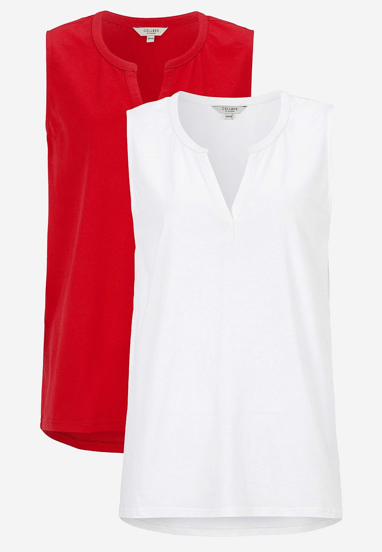 Top z organické bavlny bez rukávu 2 kusy