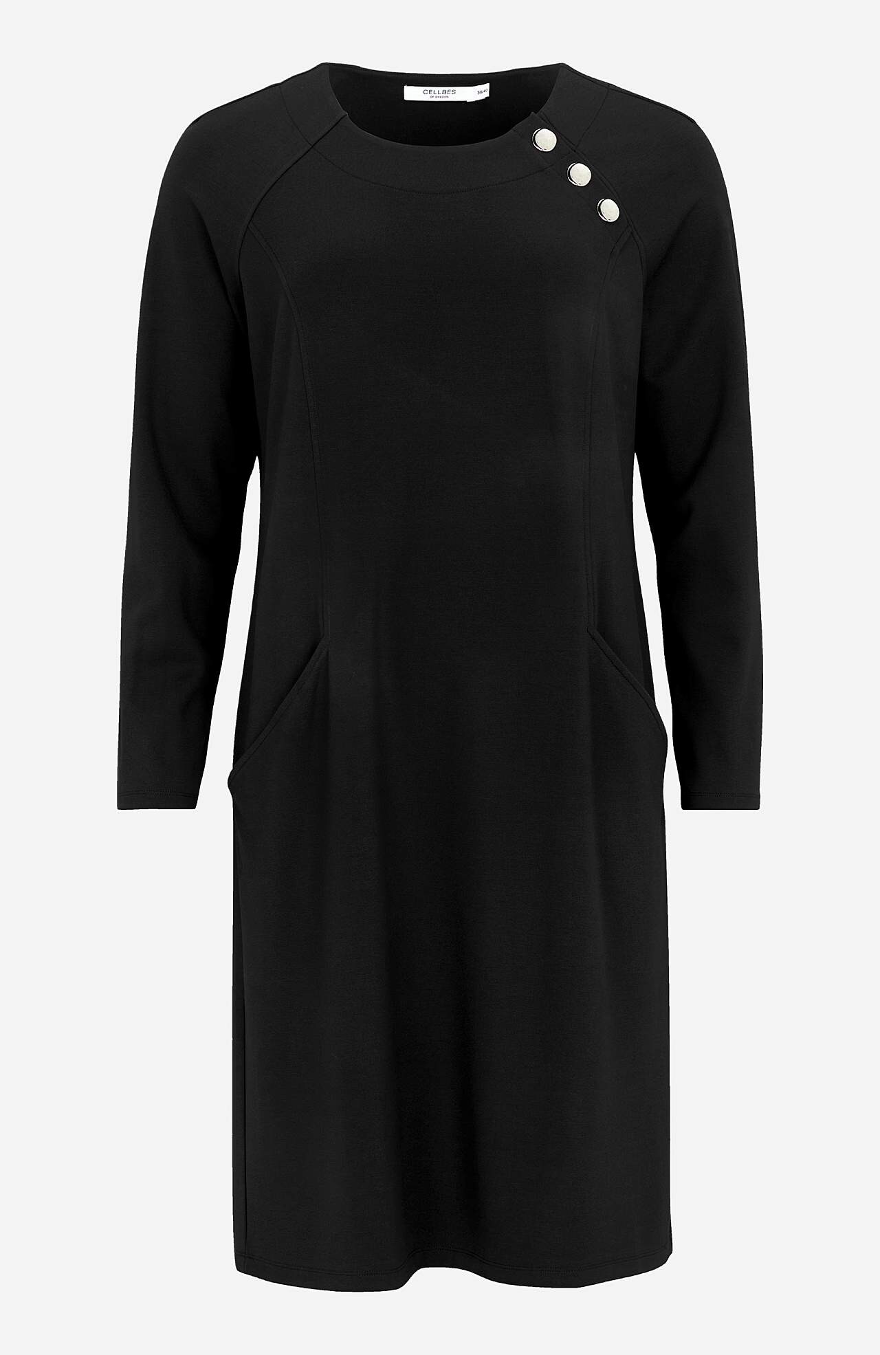 Žerzejové šaty s knoflíkovou dekorací Sandra