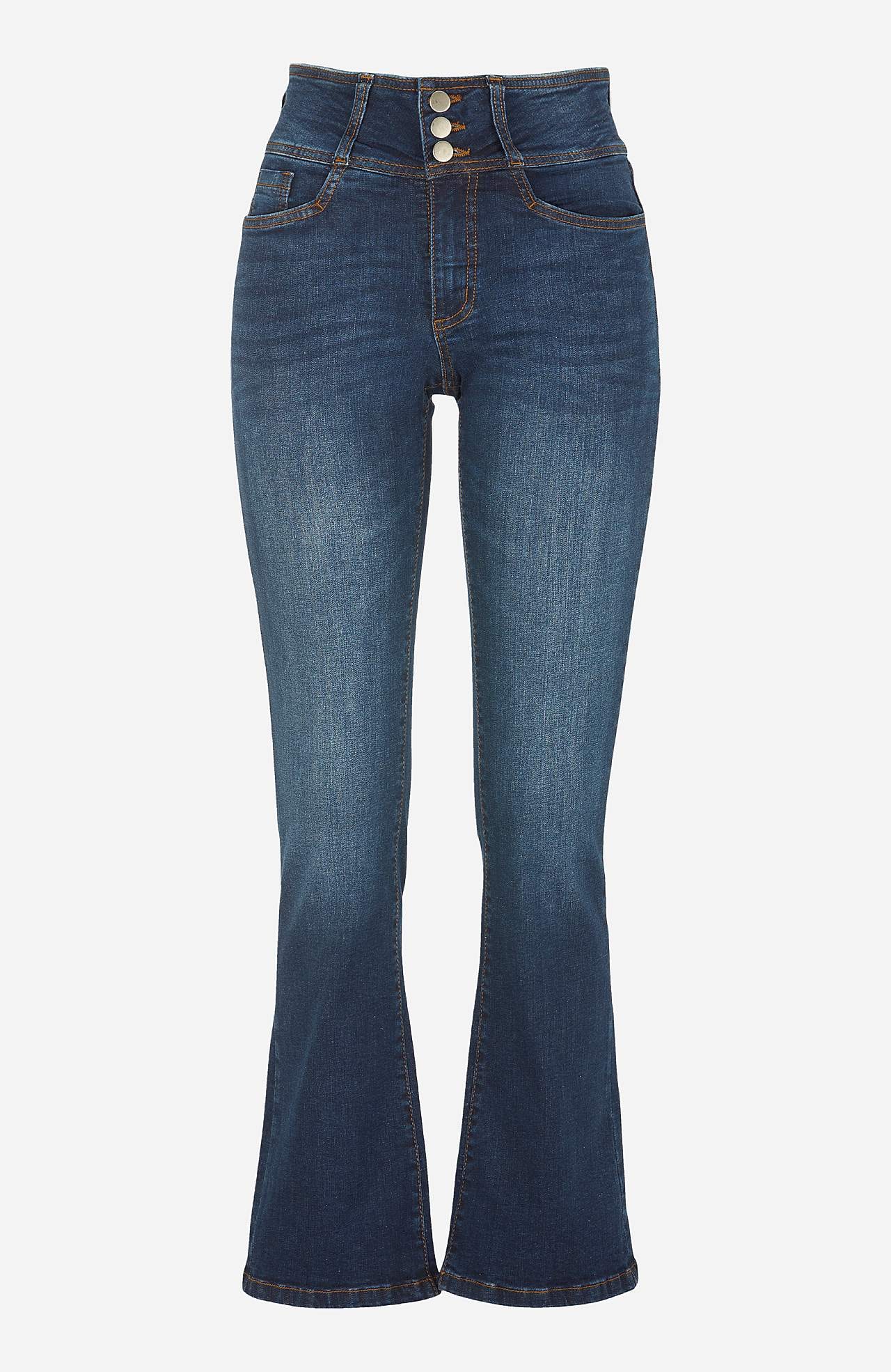 Džíny bootcut s vysokým pasem