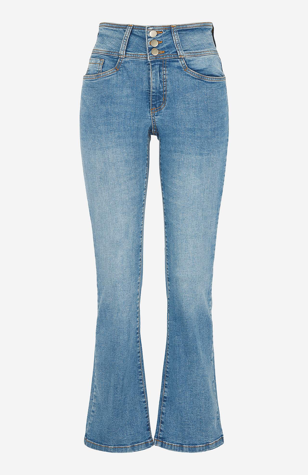Džíny bootcut s vysokým pasem