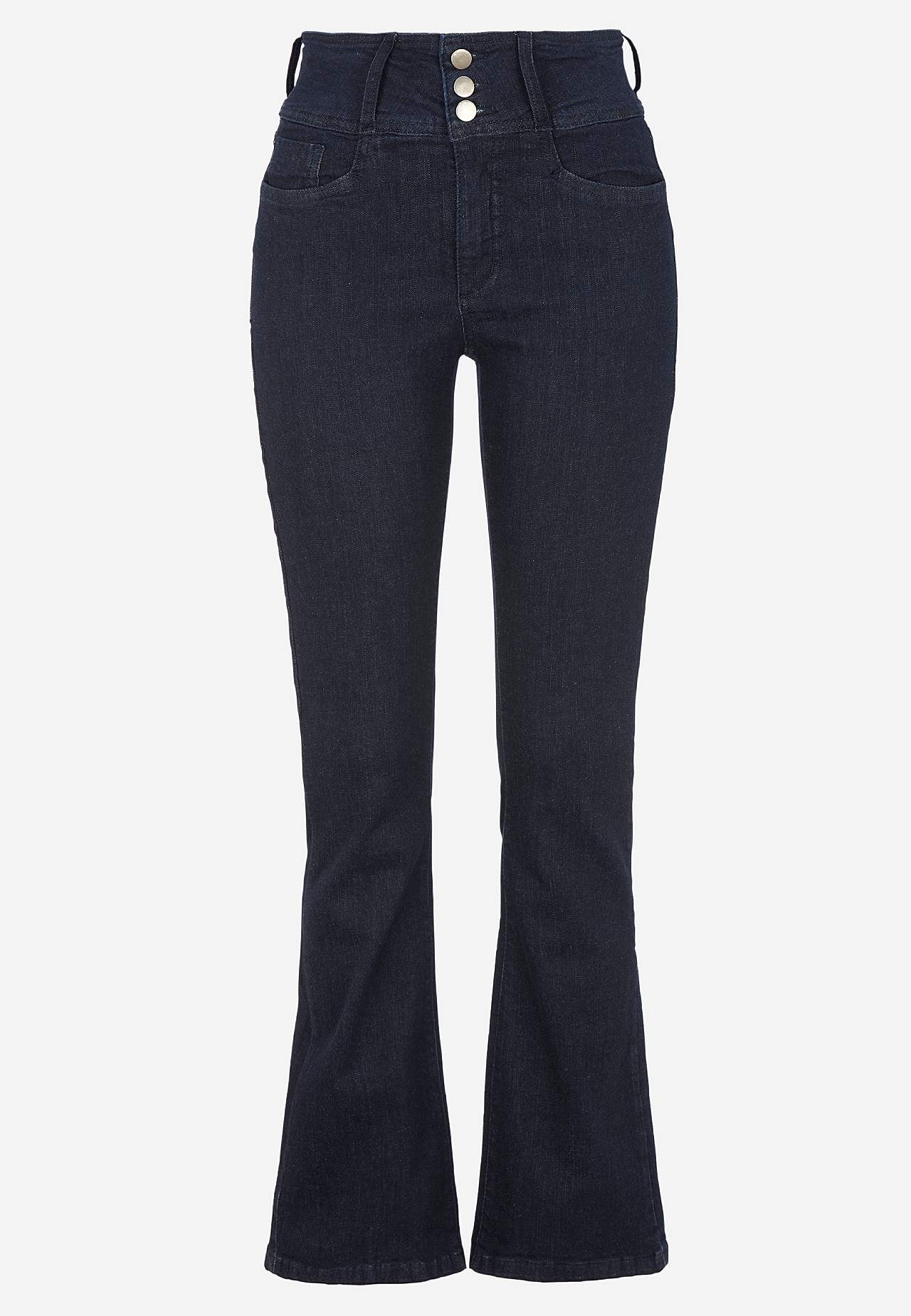 Džíny bootcut s vysokým pasem