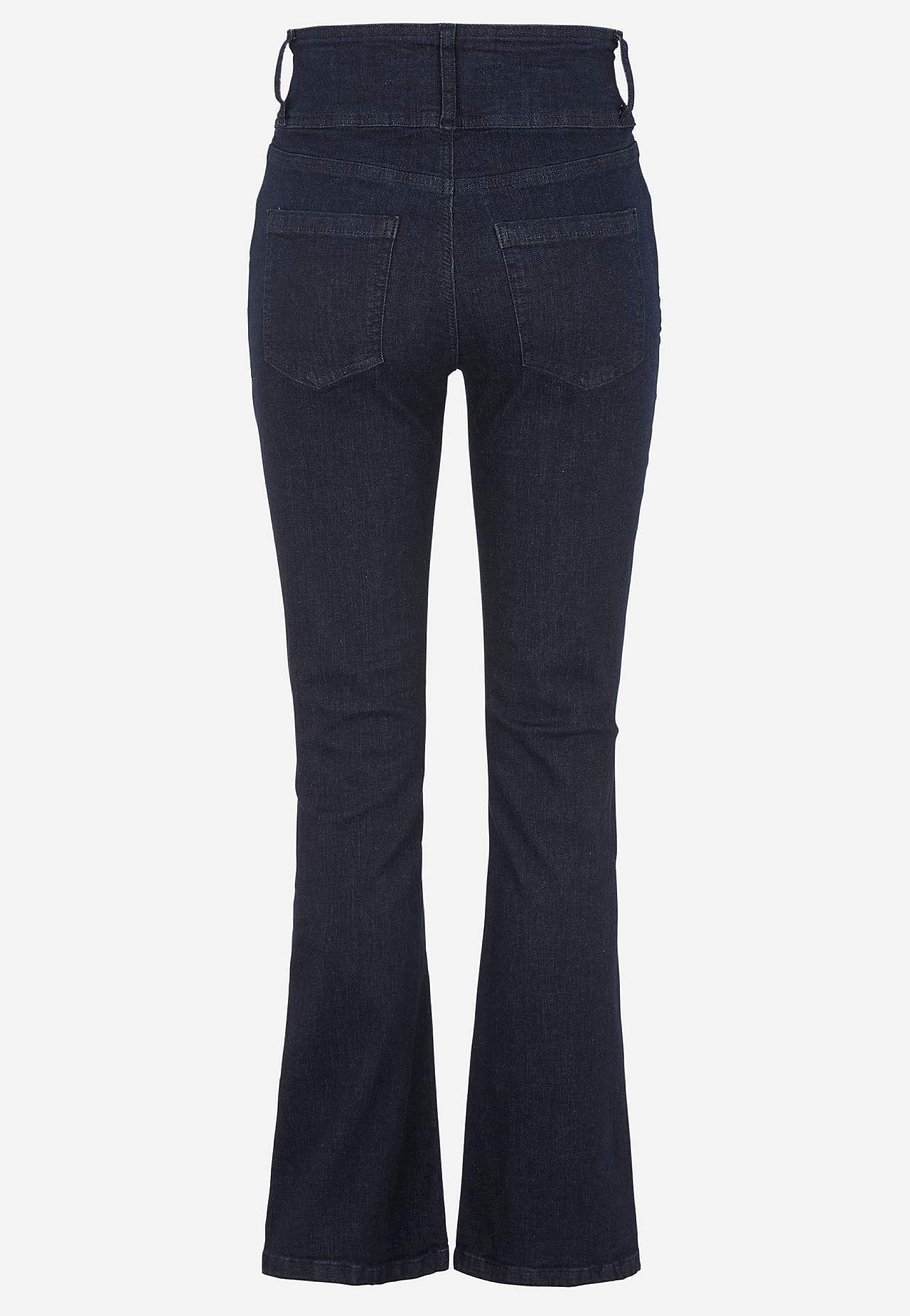 Džíny bootcut s vysokým pasem