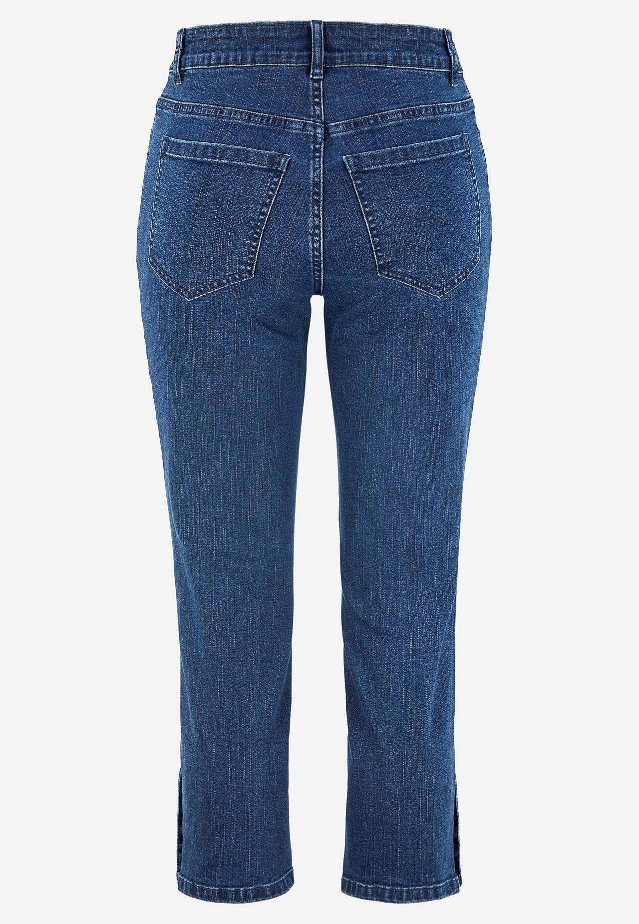Crop džíny s designem s pěti kapsami
