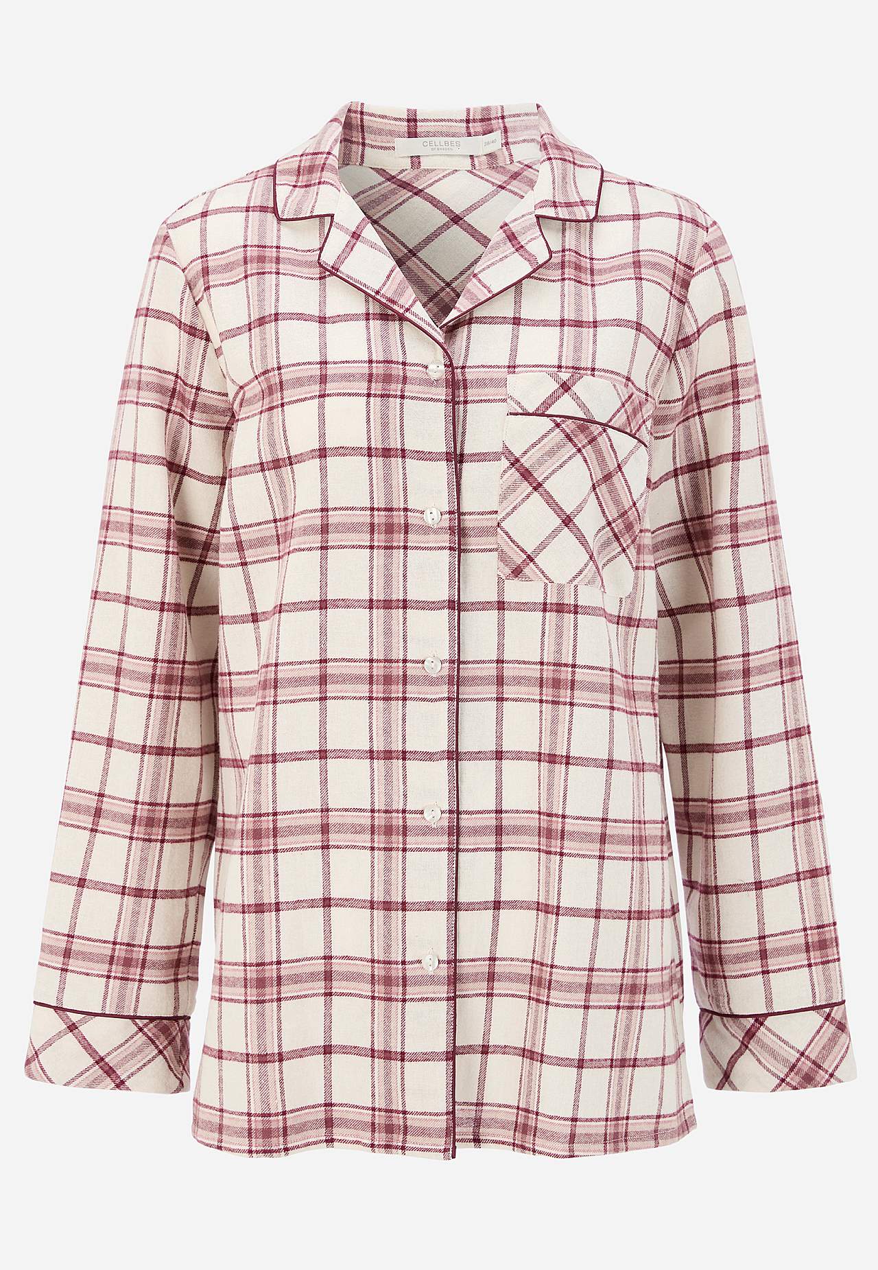 Mřížkované pyžamo z flanelu
