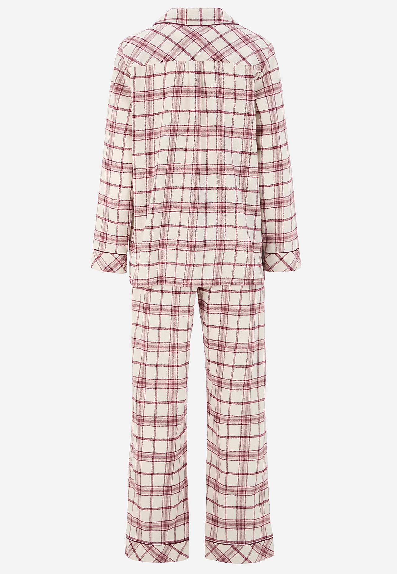 Mřížkované pyžamo z flanelu