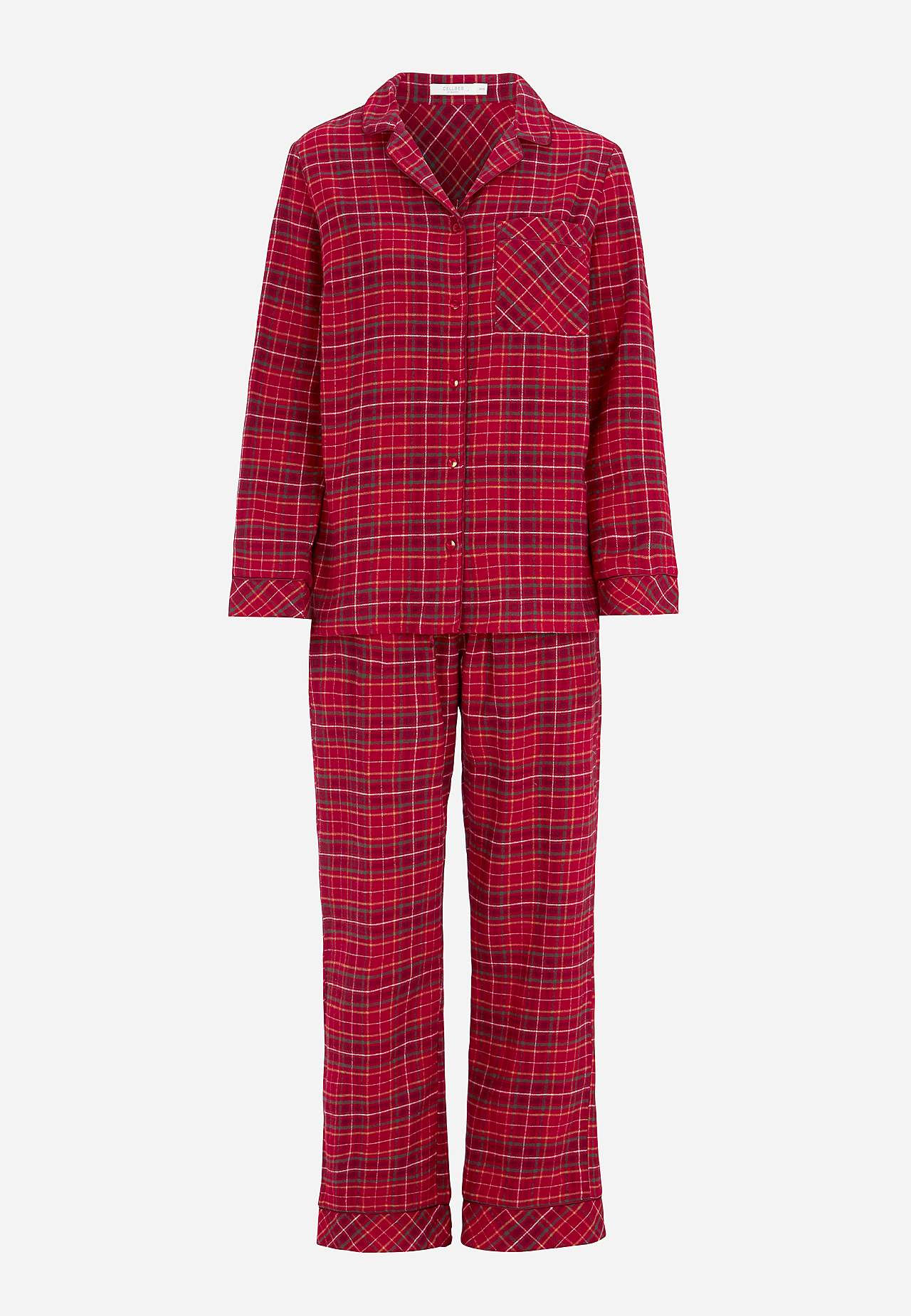 Mřížkované pyžamo z flanelu